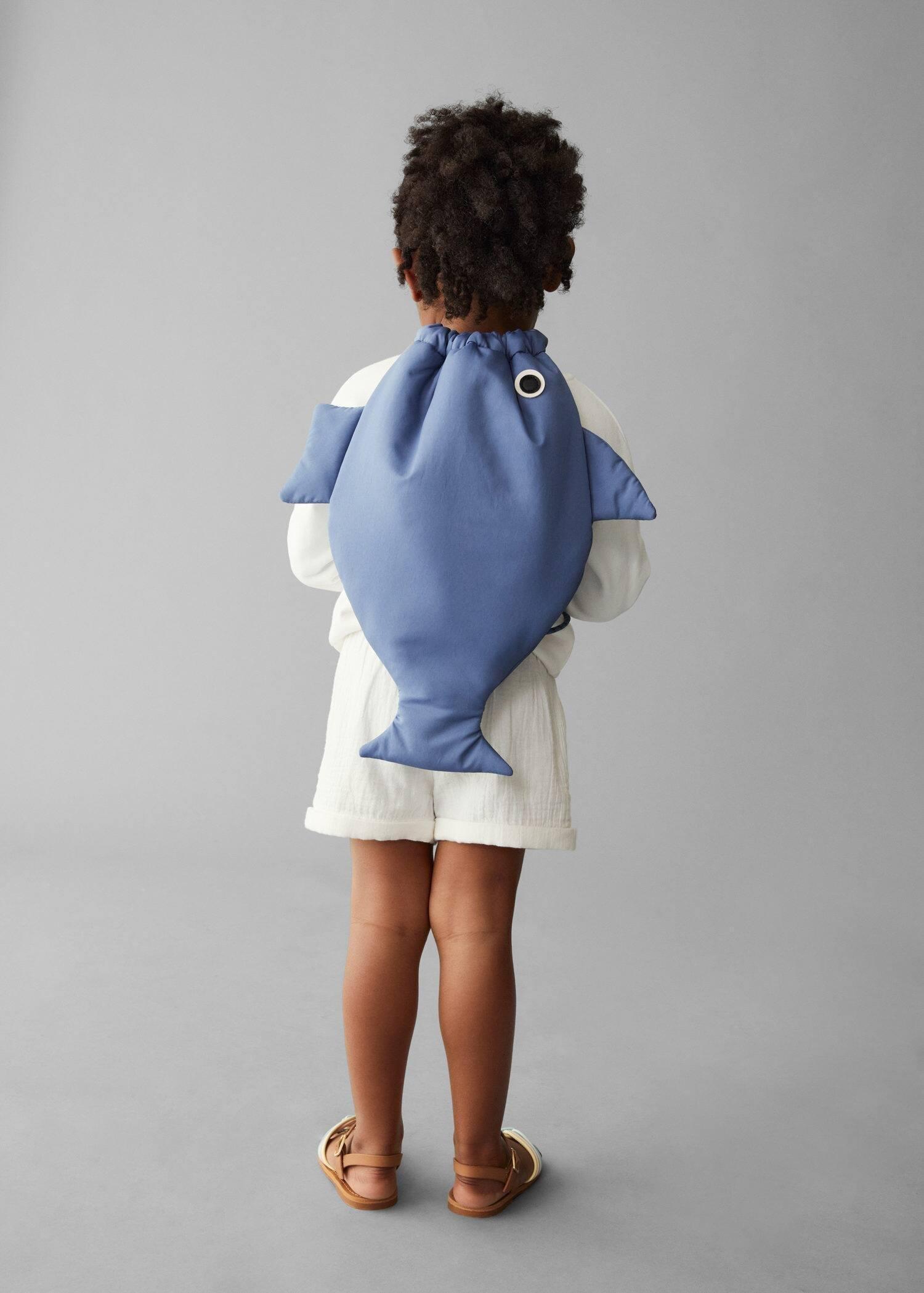 medium blue Shark backpack, Baby Boy, , large image number 4
