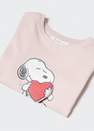 Mango - Pink Snoopy Printed T-Shirt, Kids Girls