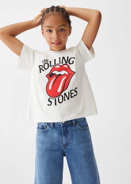 Mango - White The Rolling Stones T-Shirt, Kids Girls