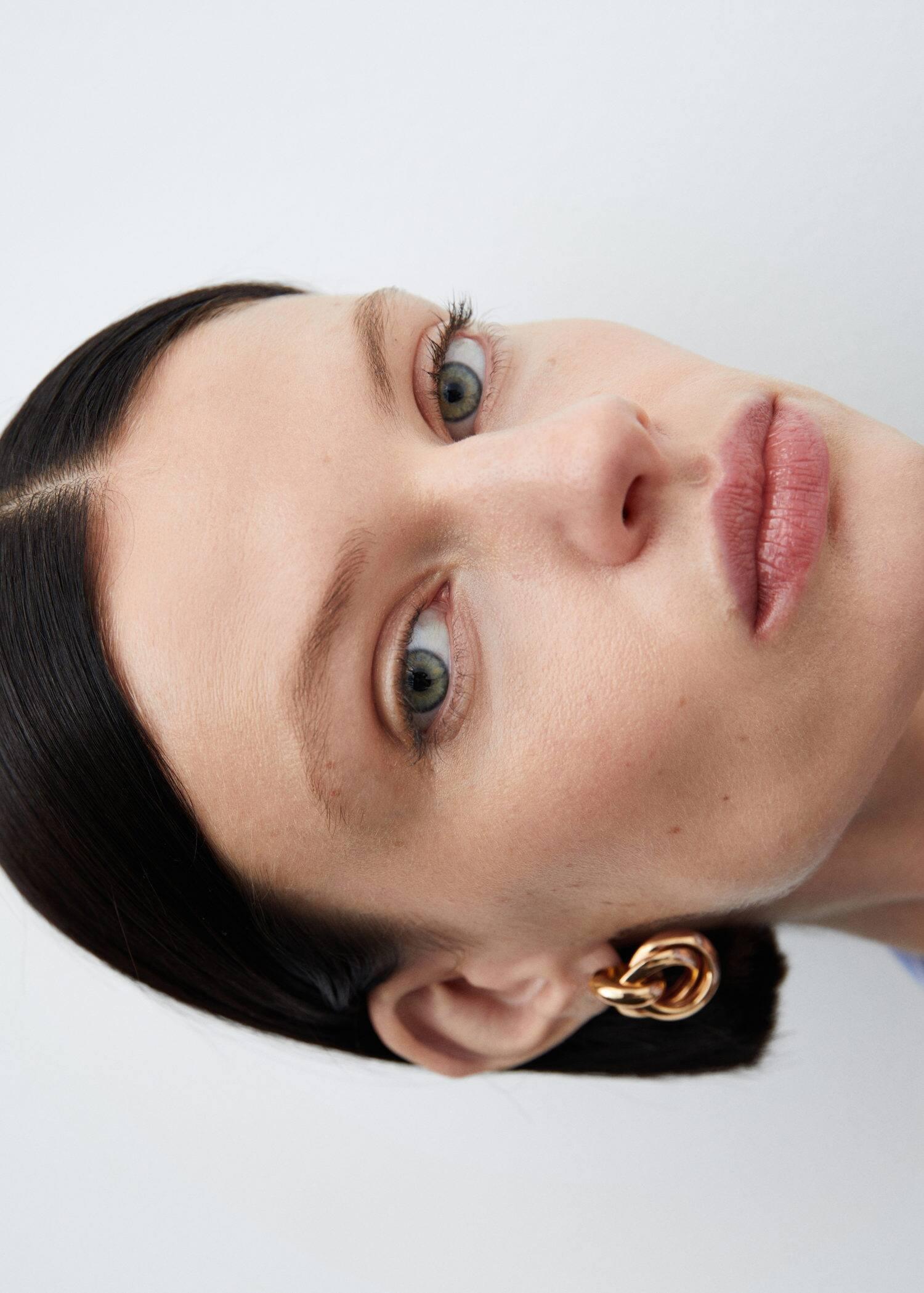 Gold Intertwined Hoop Earrings, , large image number 1