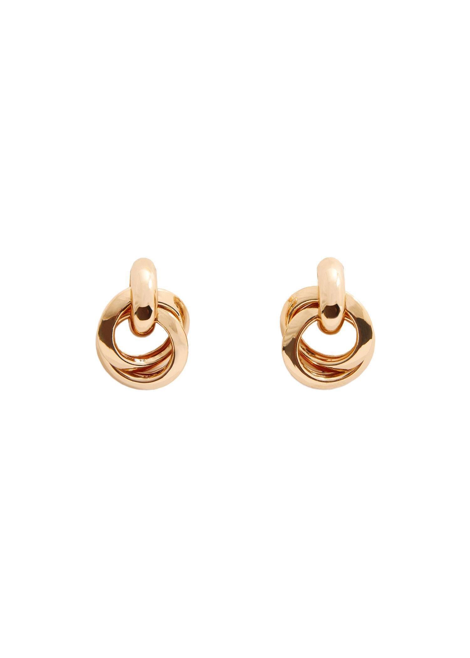 Gold Intertwined Hoop Earrings, , large image number 2