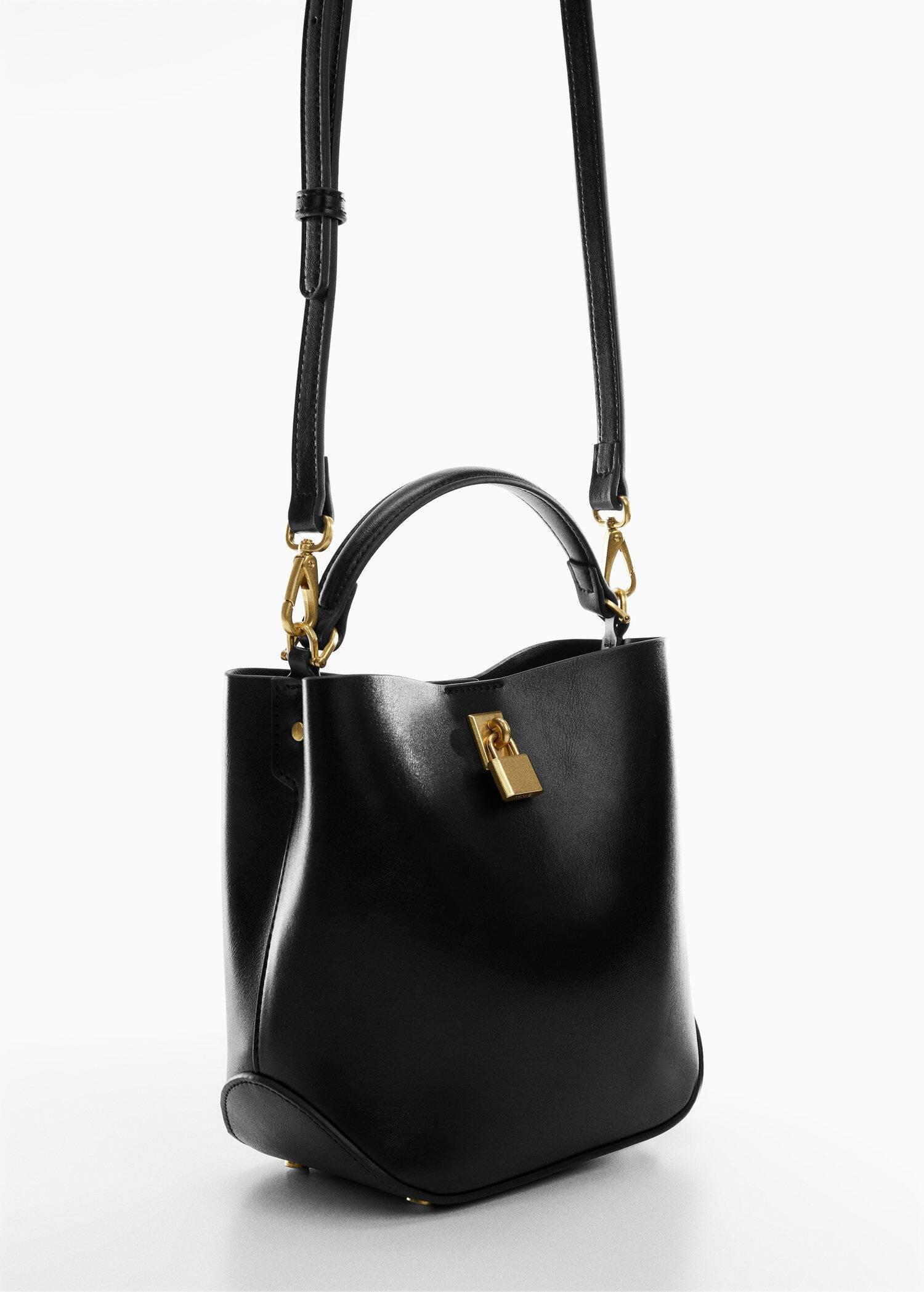 Black Padlock Mini Shopper Back, , large image number 0