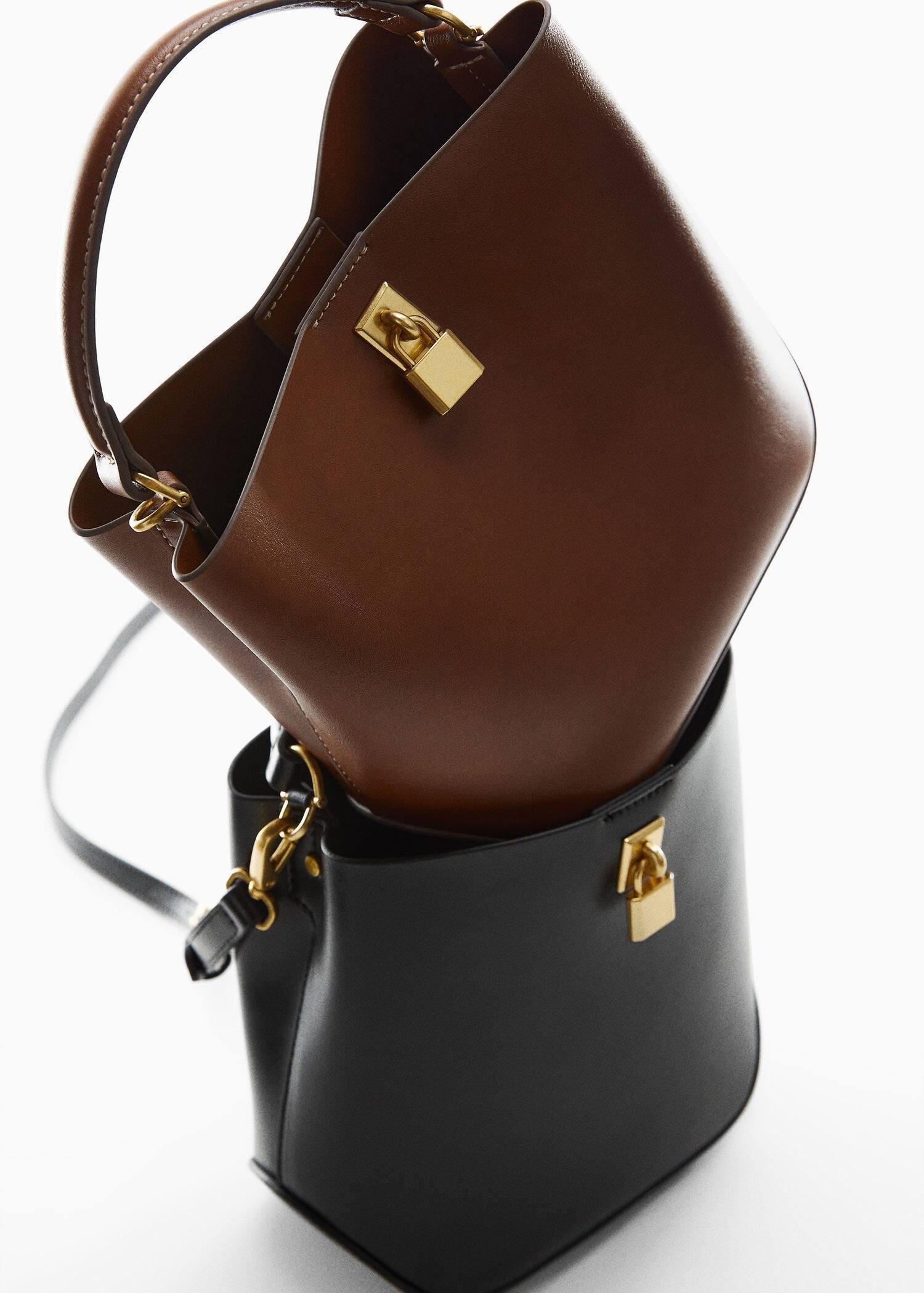 Black Padlock Mini Shopper Back, , large image number 4
