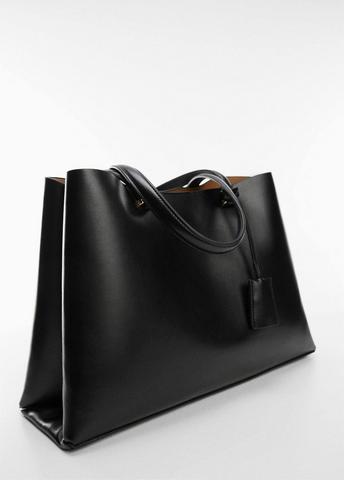 Mango Black Double Compartment Shopper Bag | Azadea UAE