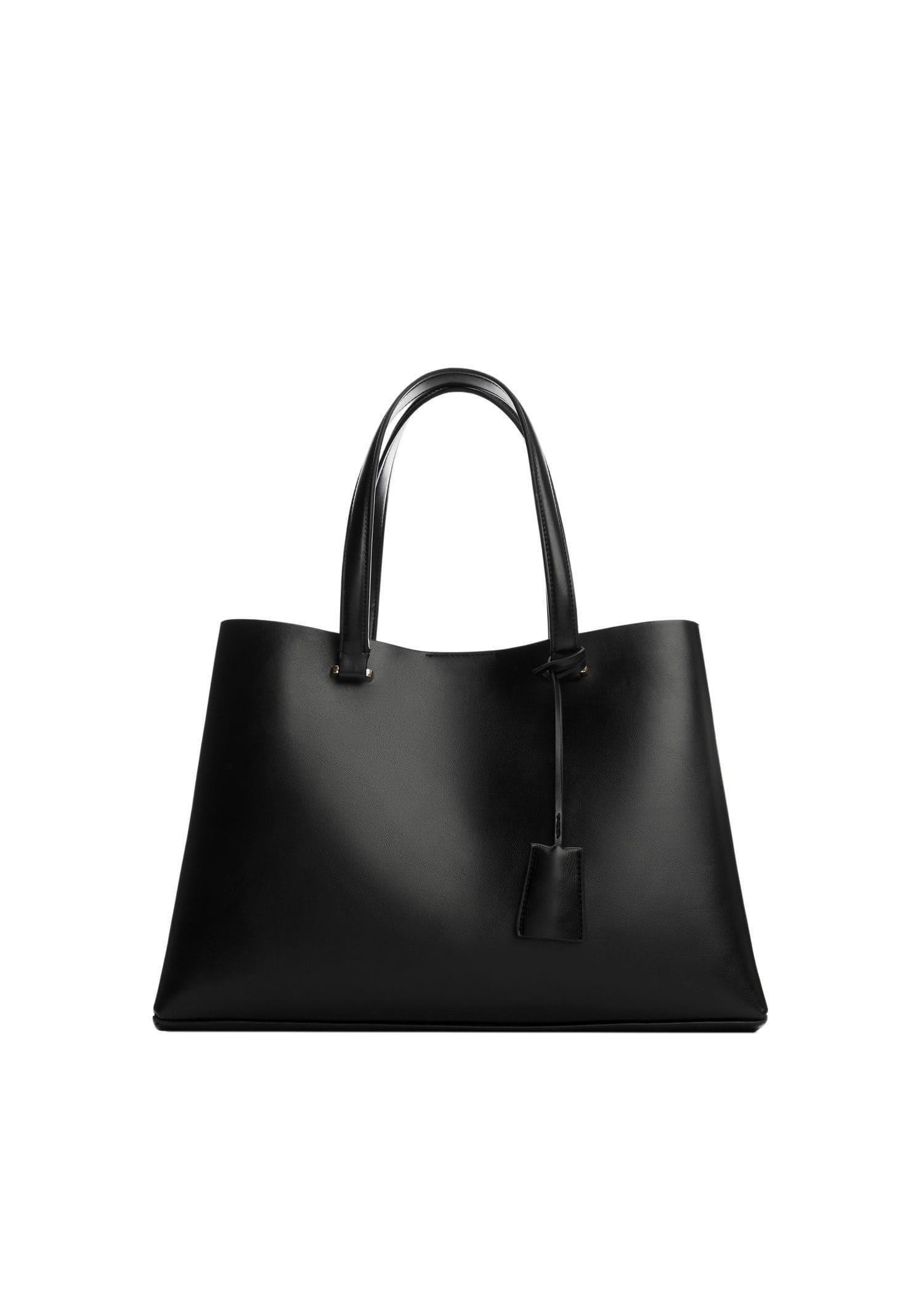 Black Double Compartment Shopper Bag, , large image number 3