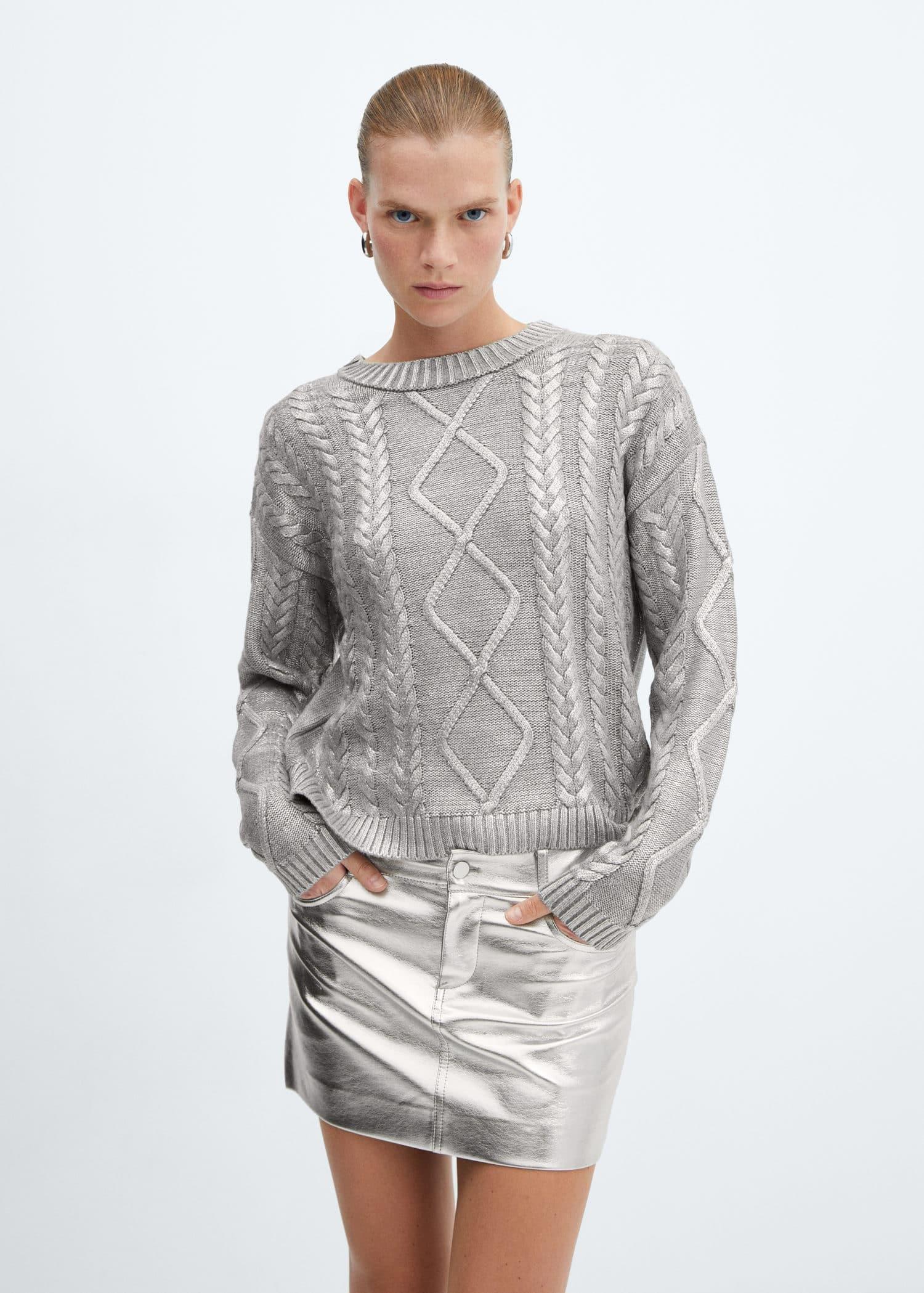 Silver Foil Braided Jumper, , large image number 0