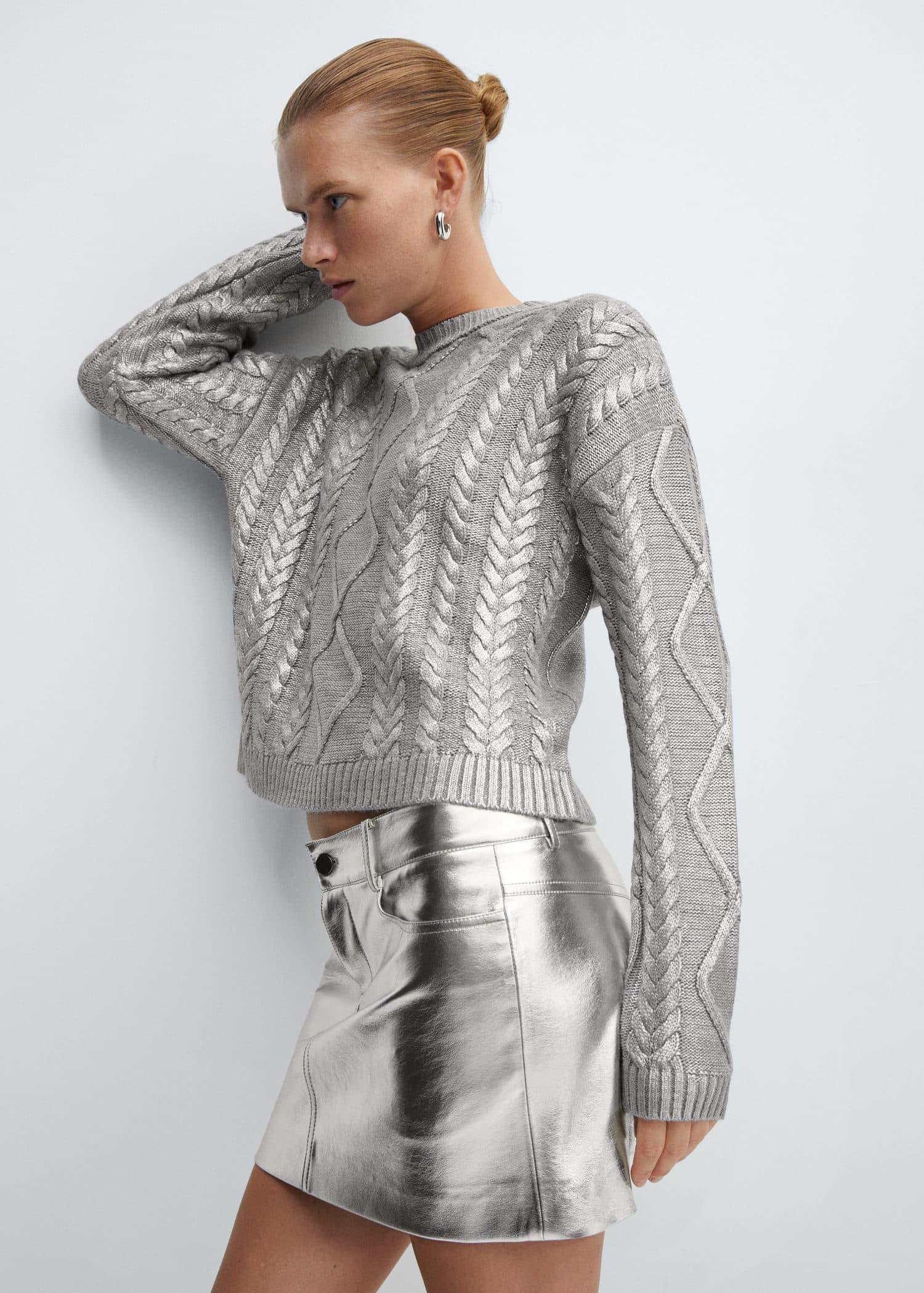 Silver Foil Braided Jumper, , large image number 2
