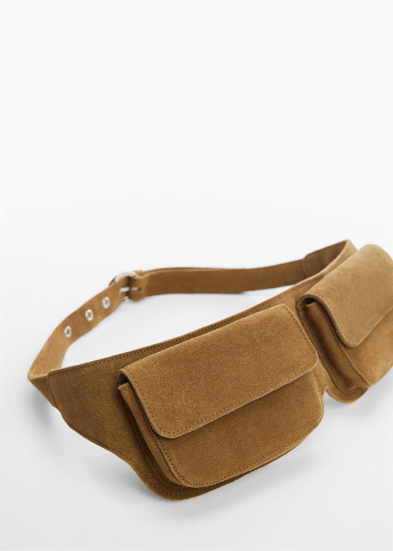 Brown Double-Pocket Leather Money Belt, , large image number 0