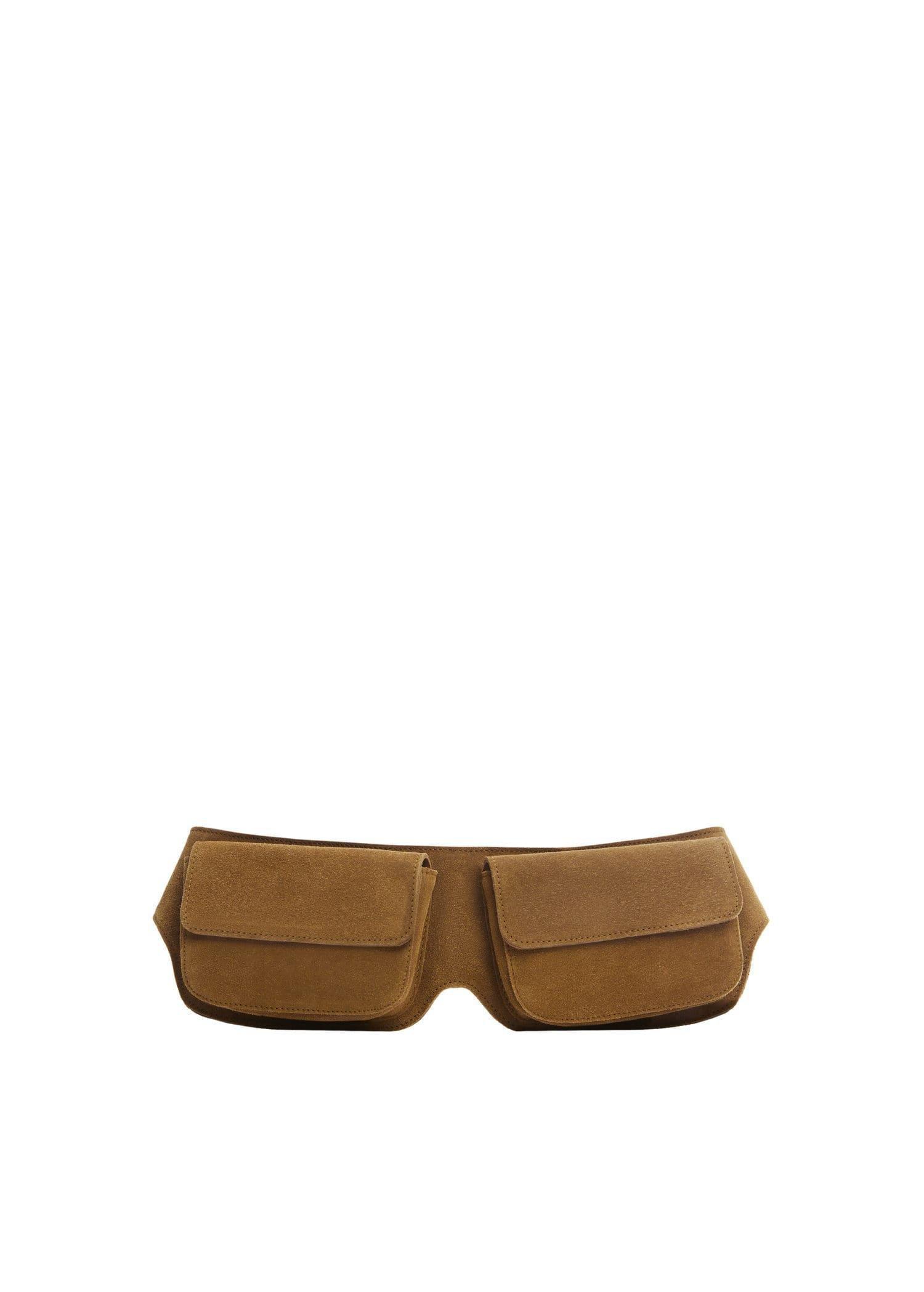 Brown Double-Pocket Leather Money Belt, , large image number 3
