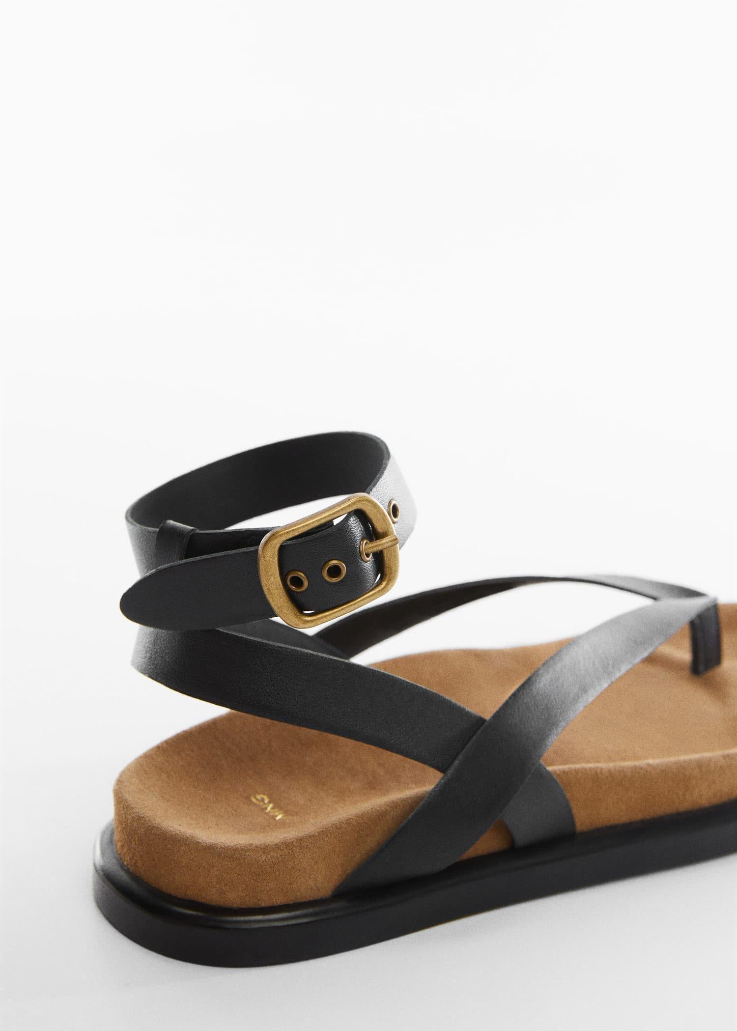 Mango best sale leather sandals