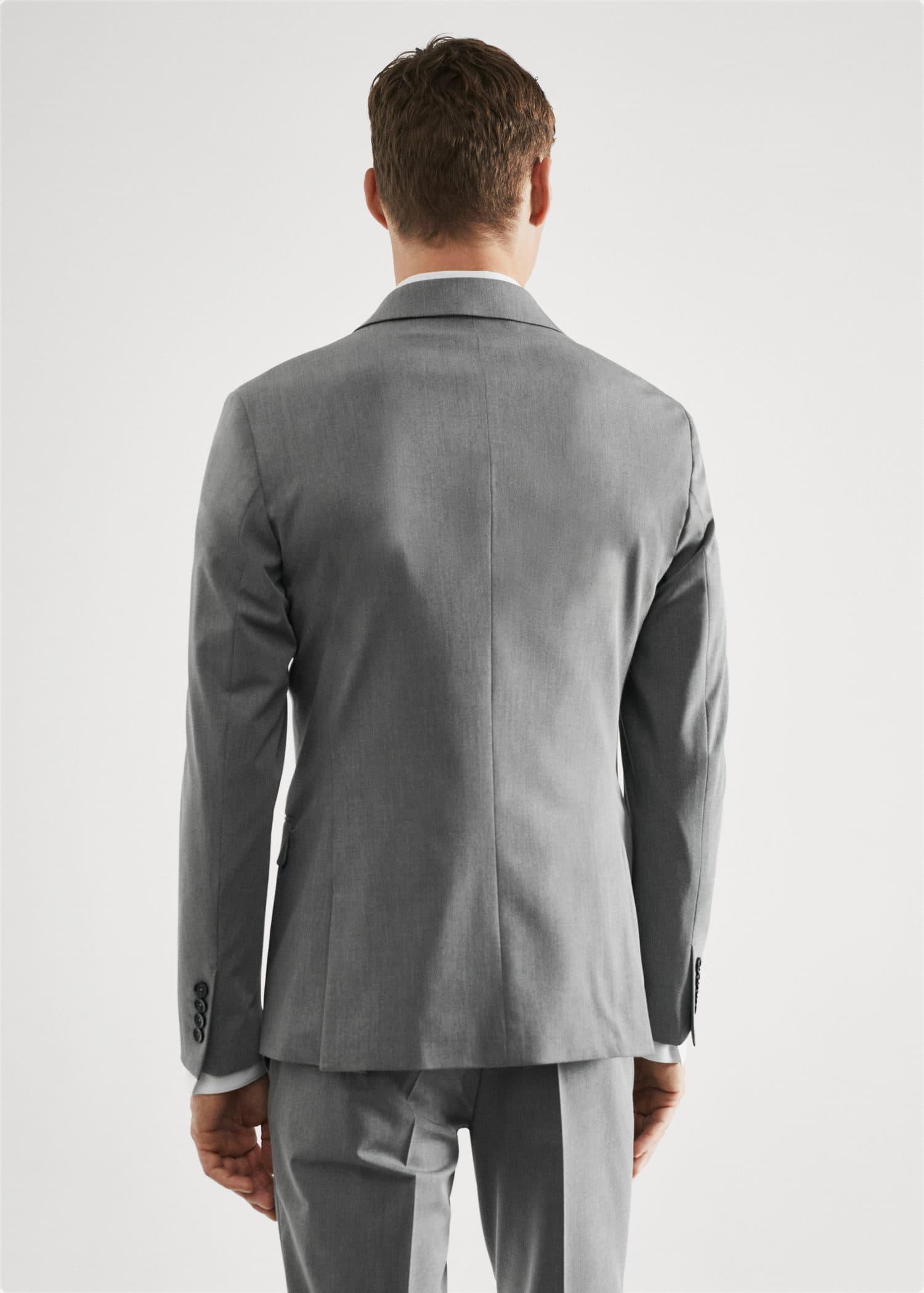 Grey Super Slim Stretch Suit Blazer, , large image number 5