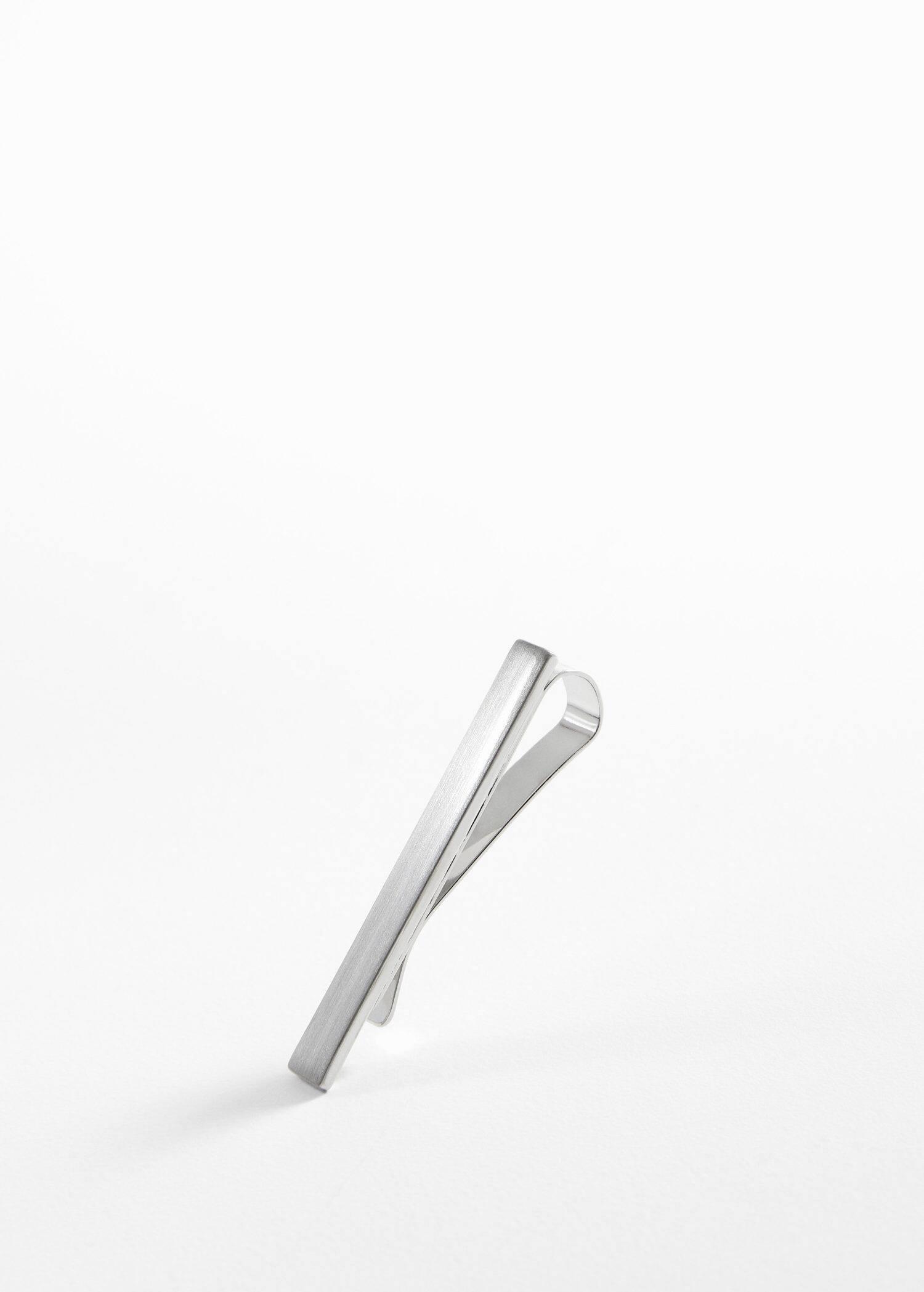 Silver Metal Tie Clip, , large image number 1