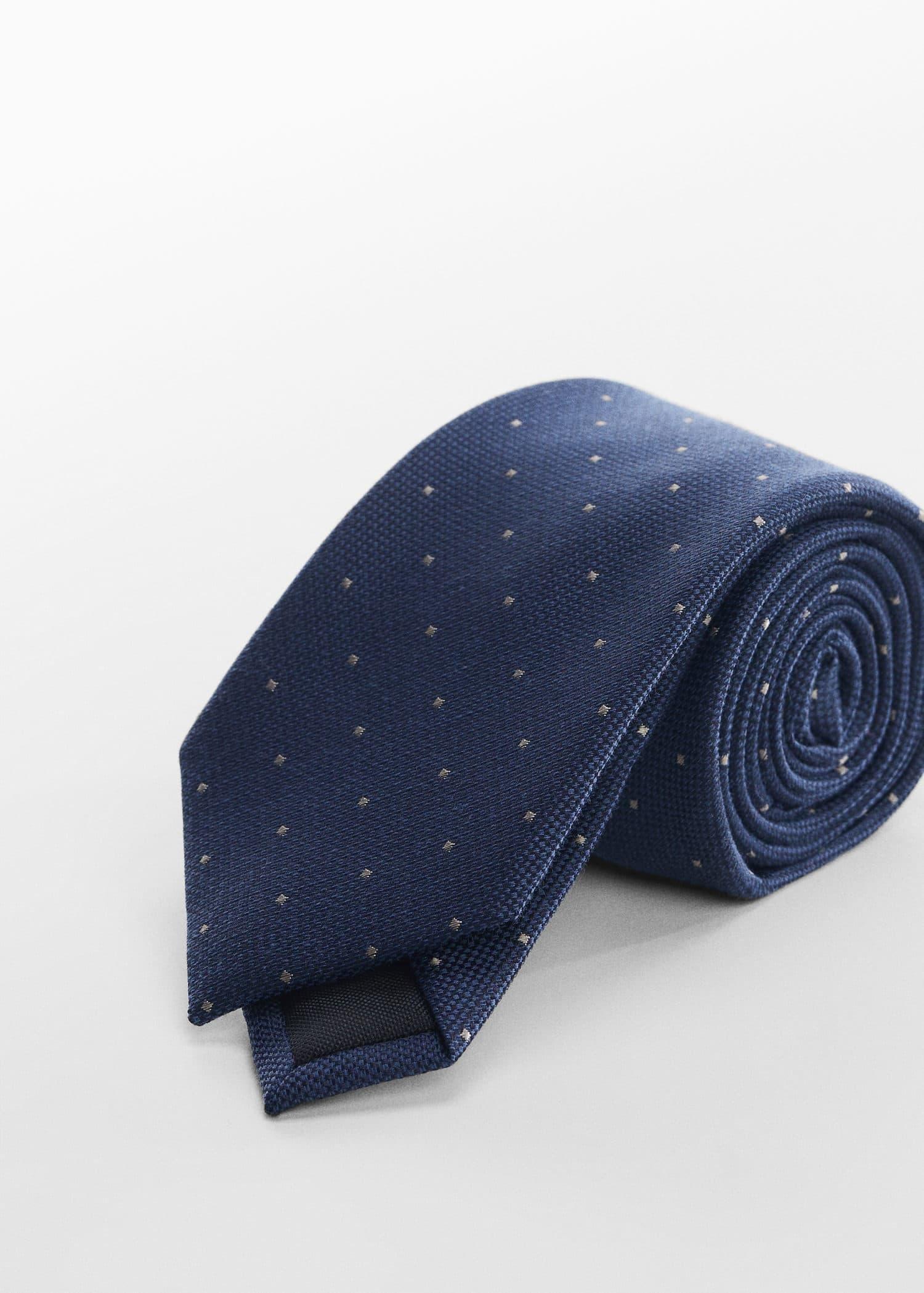 Navy Micro Polka Dots Structure Tie, , large image number 0