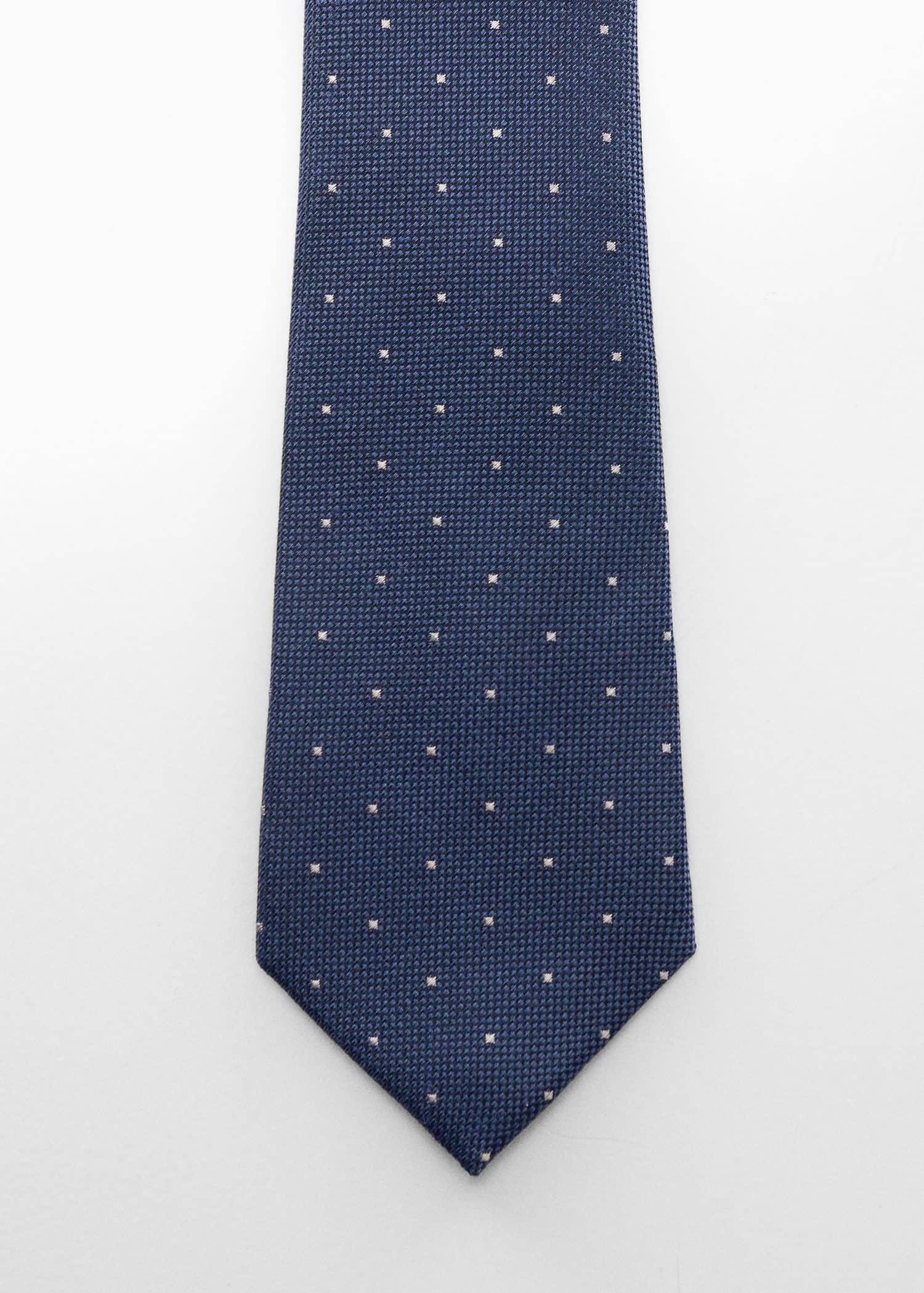 Navy Micro Polka Dots Structure Tie, , large image number 1
