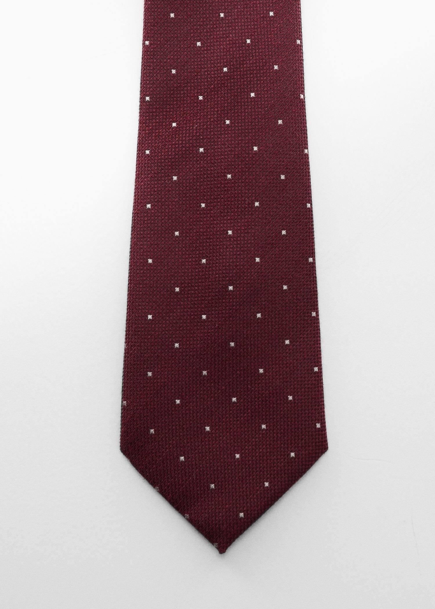 Red Micro Polka-Dot Structure Tie, , large image number 1