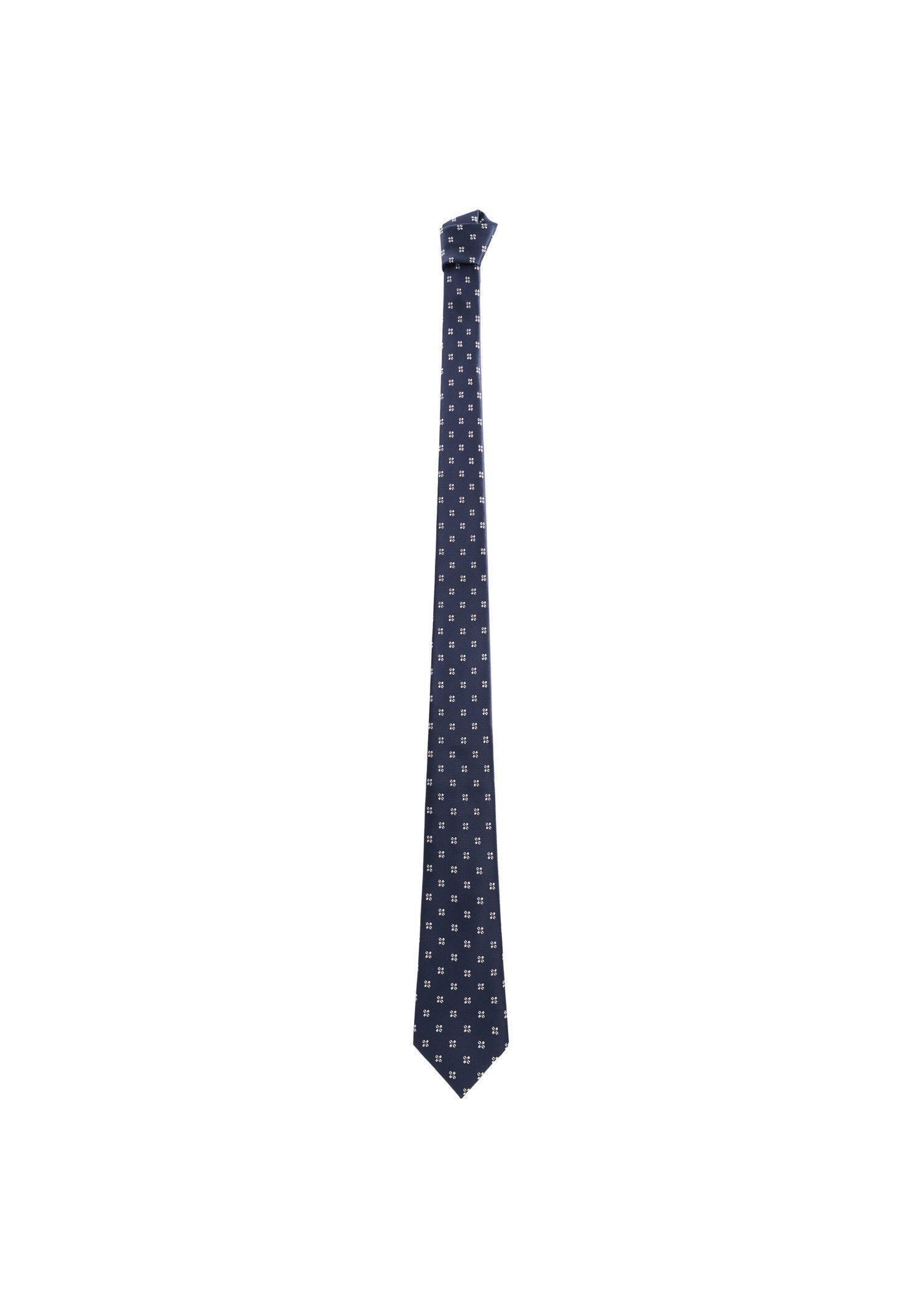 Navy Floral Print Tie, , large image number 2