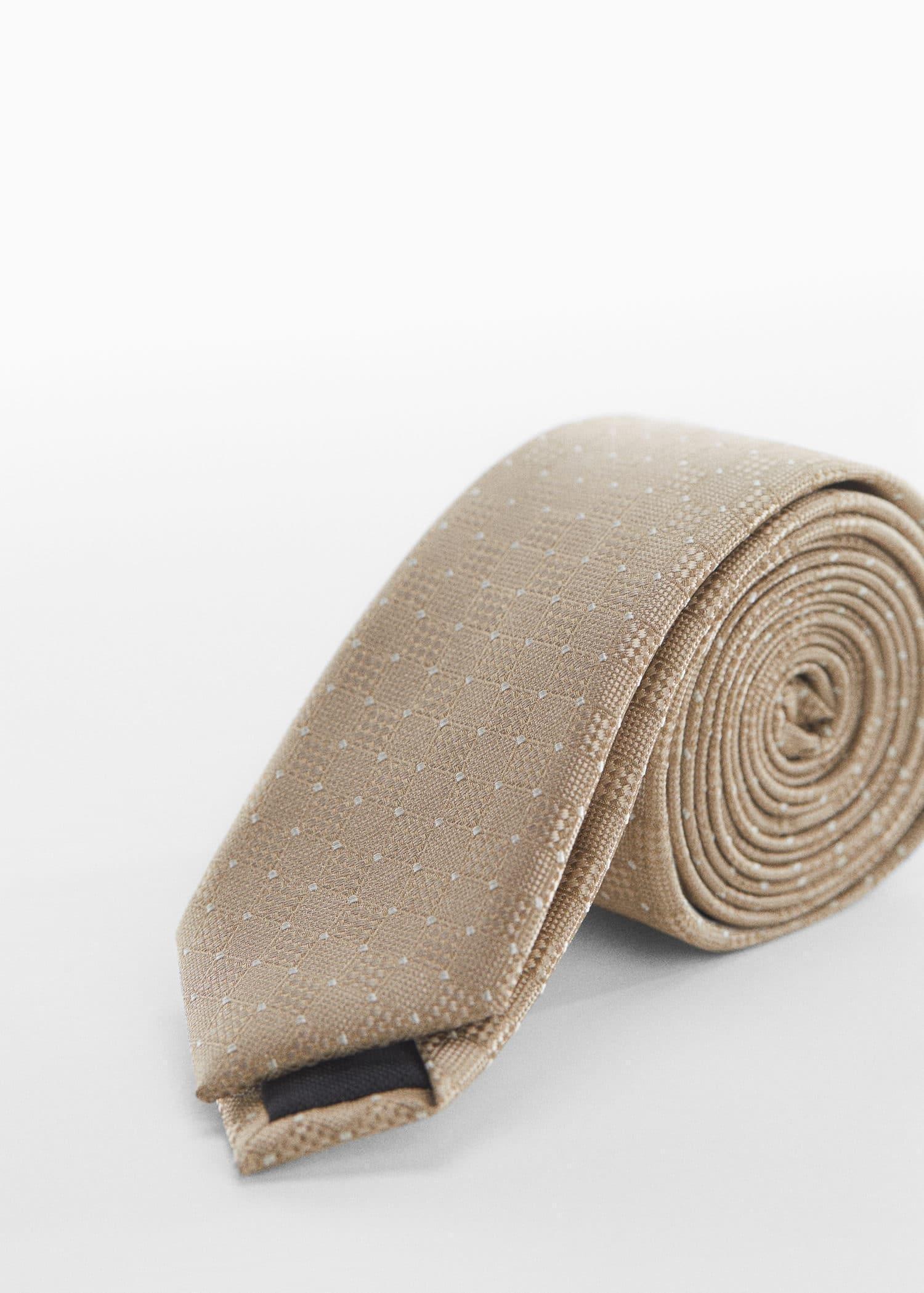 Beige Geometric Structure Tie, , large image number 0