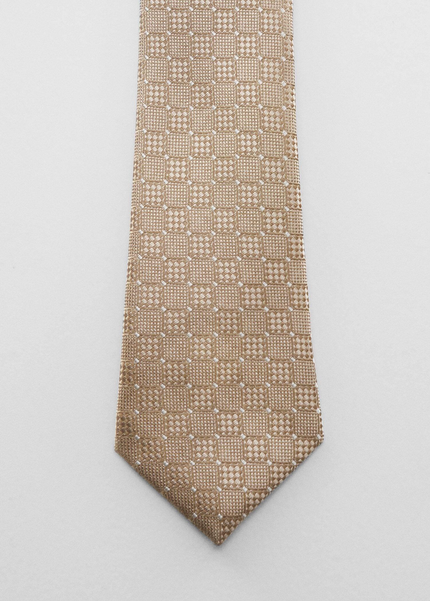 Beige Geometric Structure Tie, , large image number 1