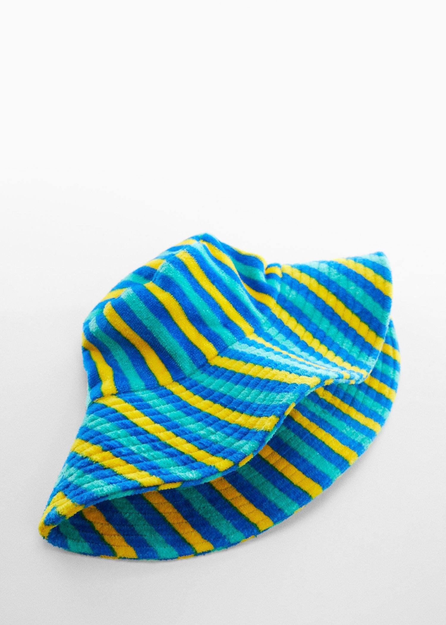 Green Striped Terry Cloth Bucket Hat, , large image number 2