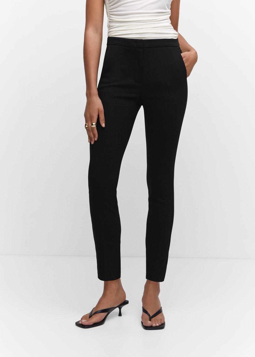Mango Black Crop Skinny Trousers Azadea UAE