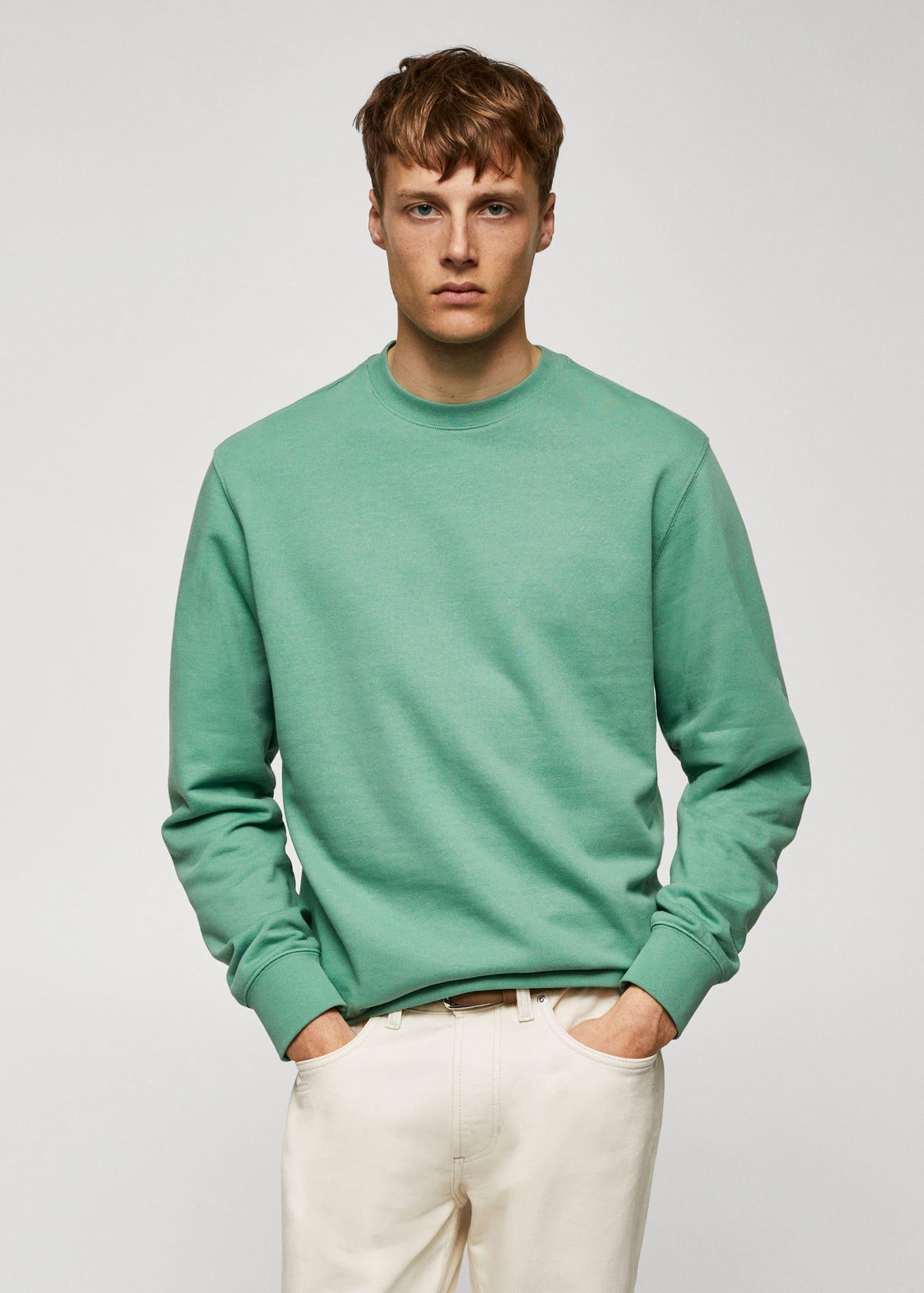 Mango Green Cotton Basic Sweatshirt | Azadea UAE