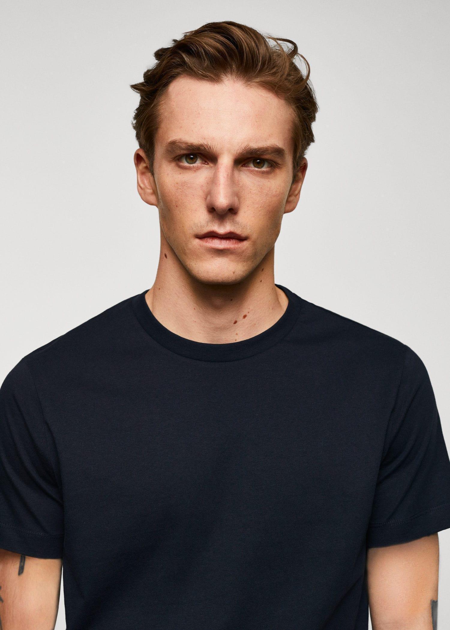 Navy Essential Cotton-Blend T-Shirt, , large image number 1