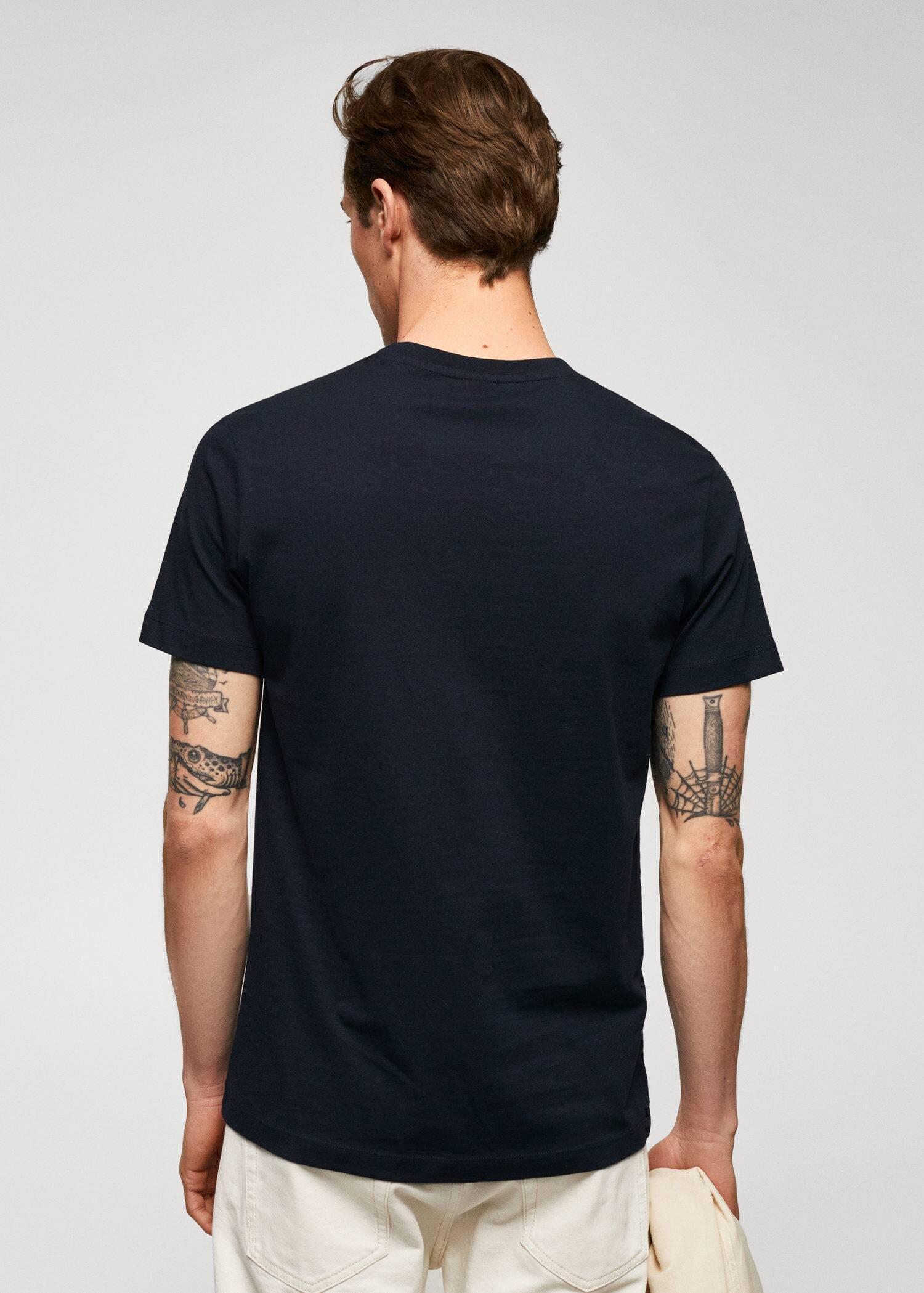 Navy Essential Cotton-Blend T-Shirt, , large image number 4