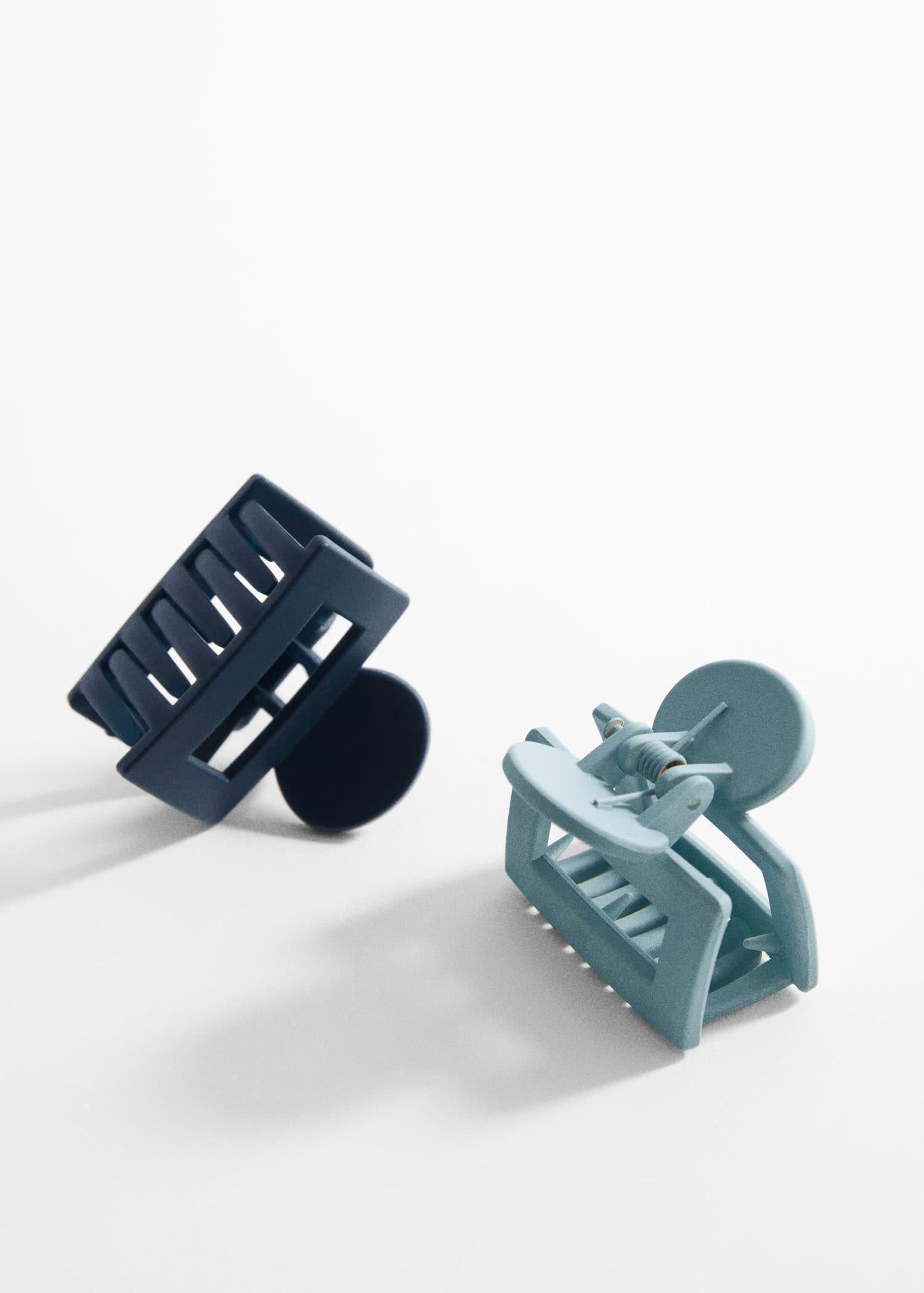 Blue Hair Clips - Set Of 2, Kids Girls, , large image number 0