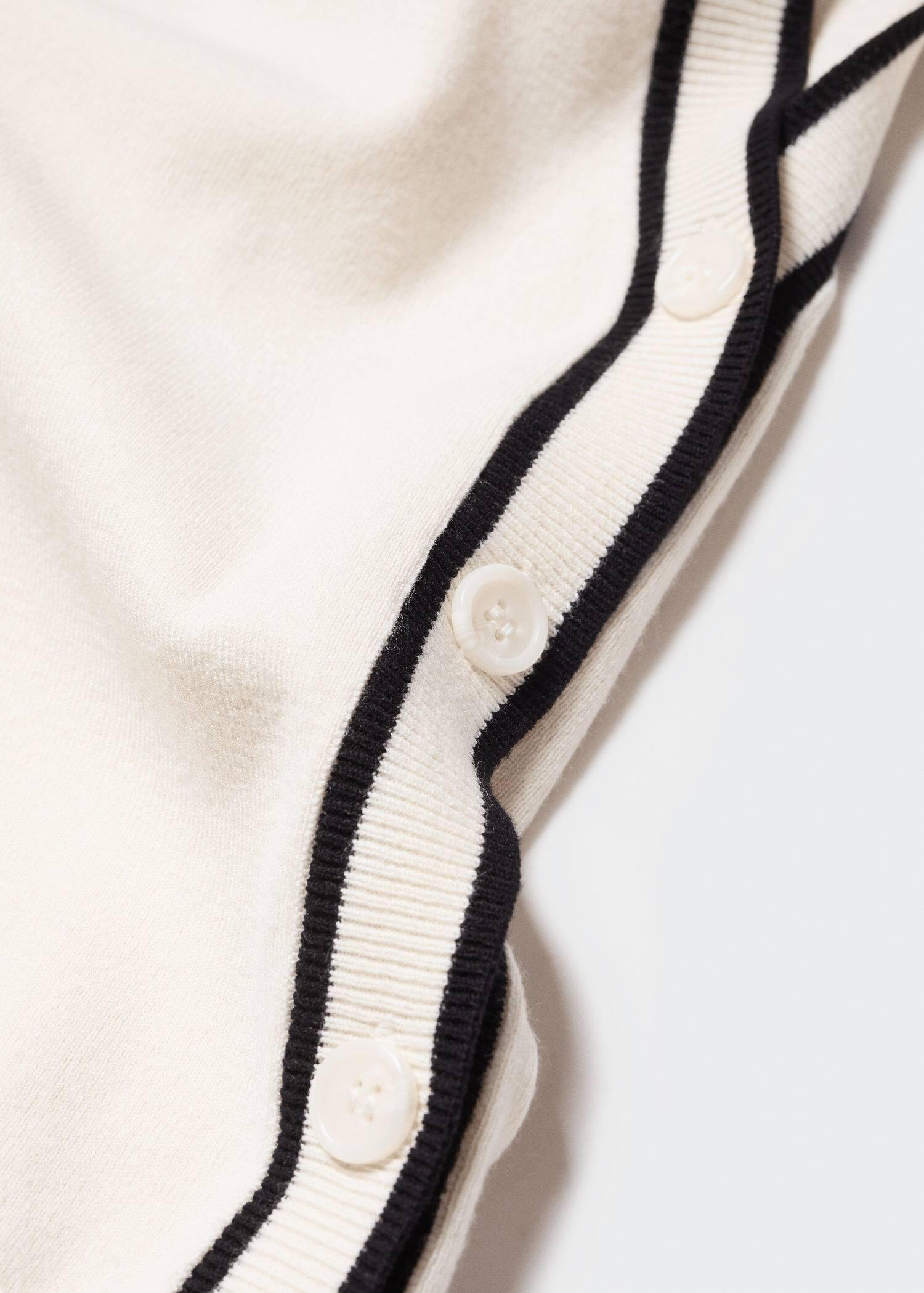 Beige Contrast Detail Knitted Cardigan, , large image number 4