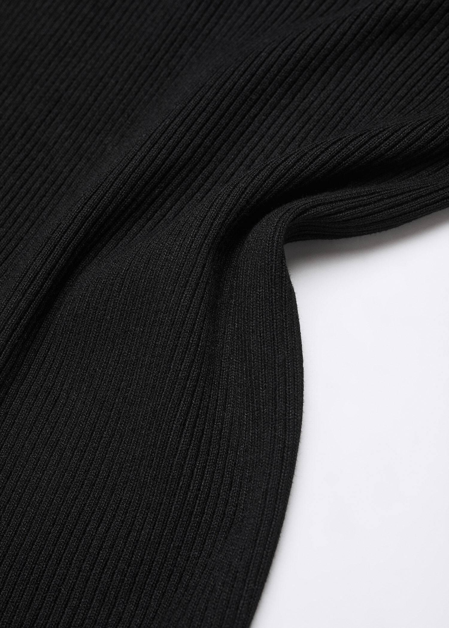 Black Low-Cut Back Ribbed Jumper, , large image number 5