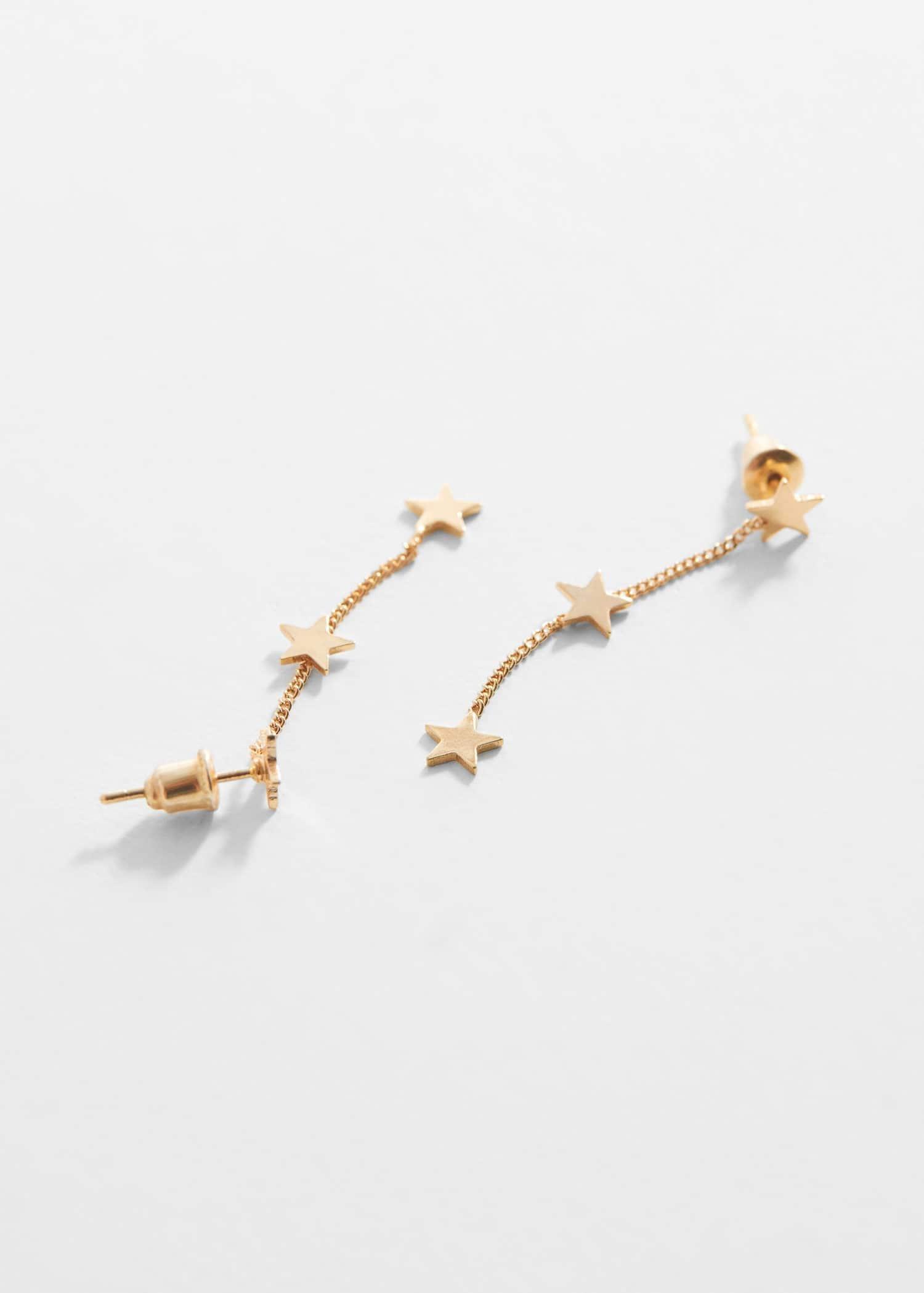 Gold Stars Earrings, Kids Girls, , large image number 0