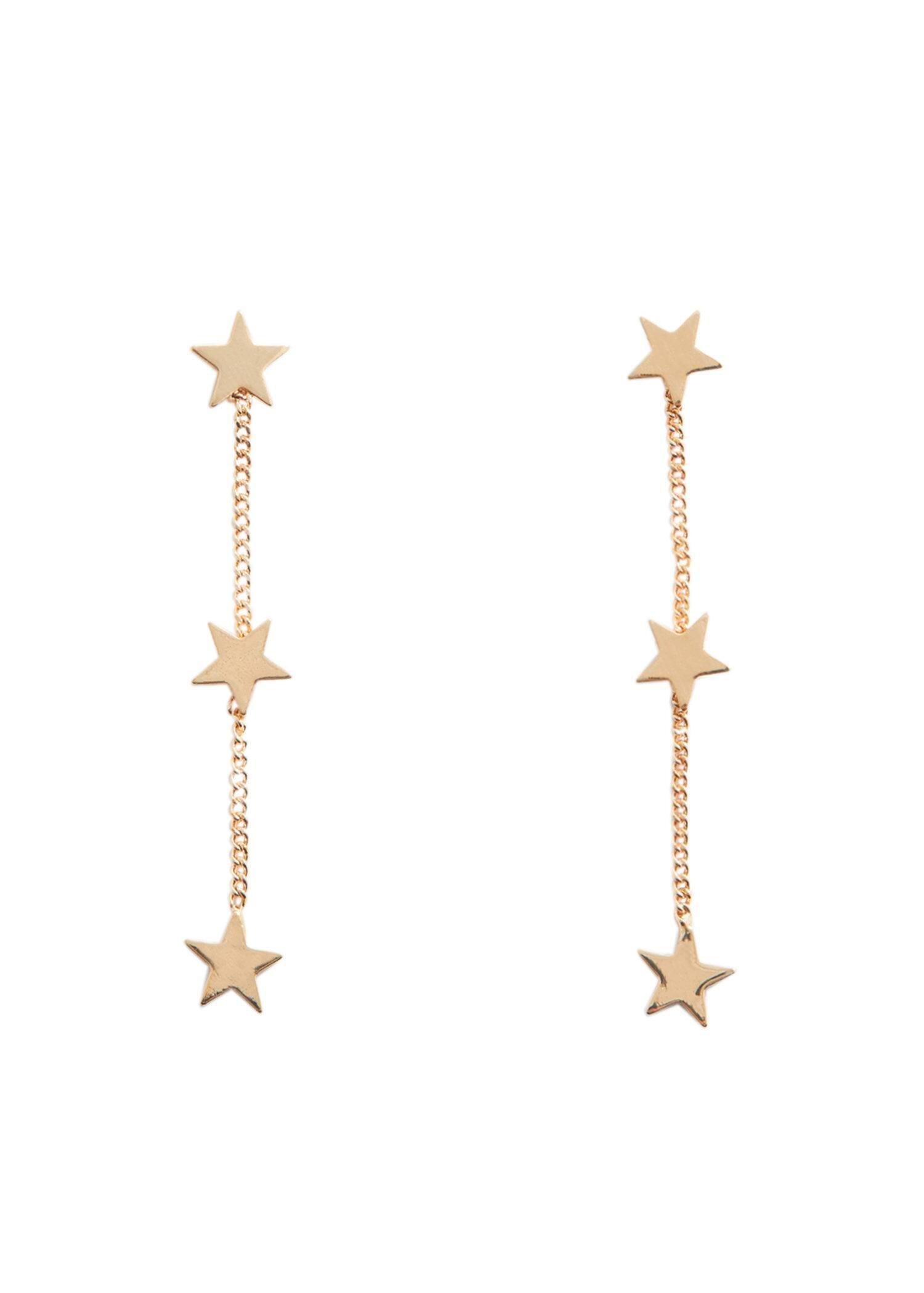 Gold Stars Earrings, Kids Girls, , large image number 1