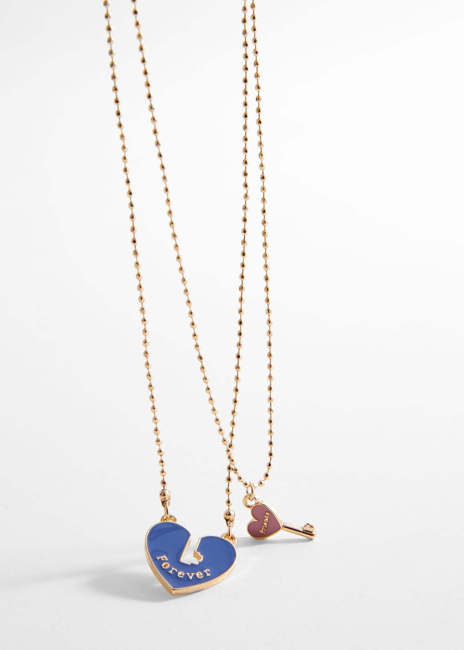 Gold Best Friends Necklace Set, Kids Girls, , large image number 0