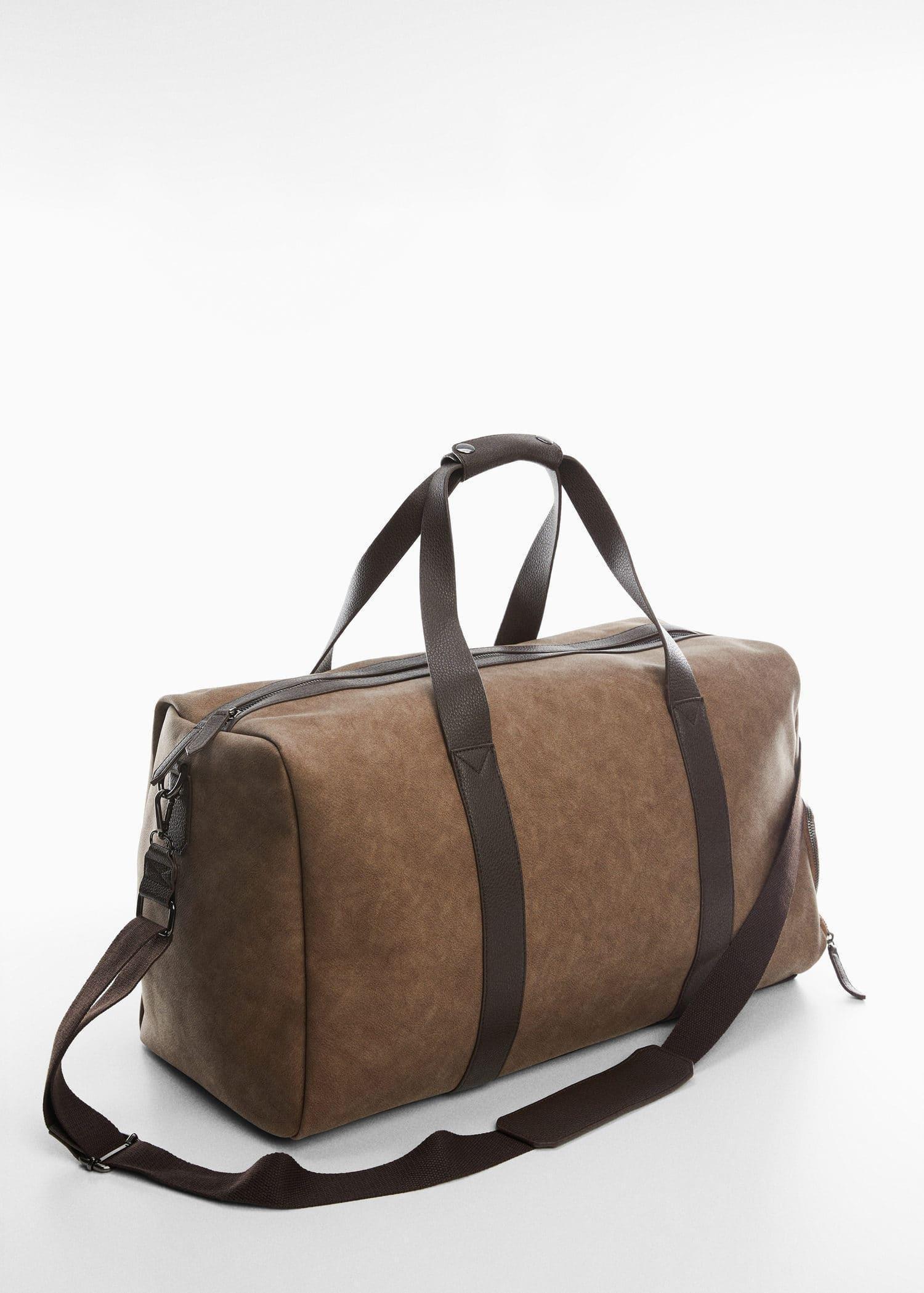 Brown Leather-Effect Travel Bowling Bag, , large image number 0