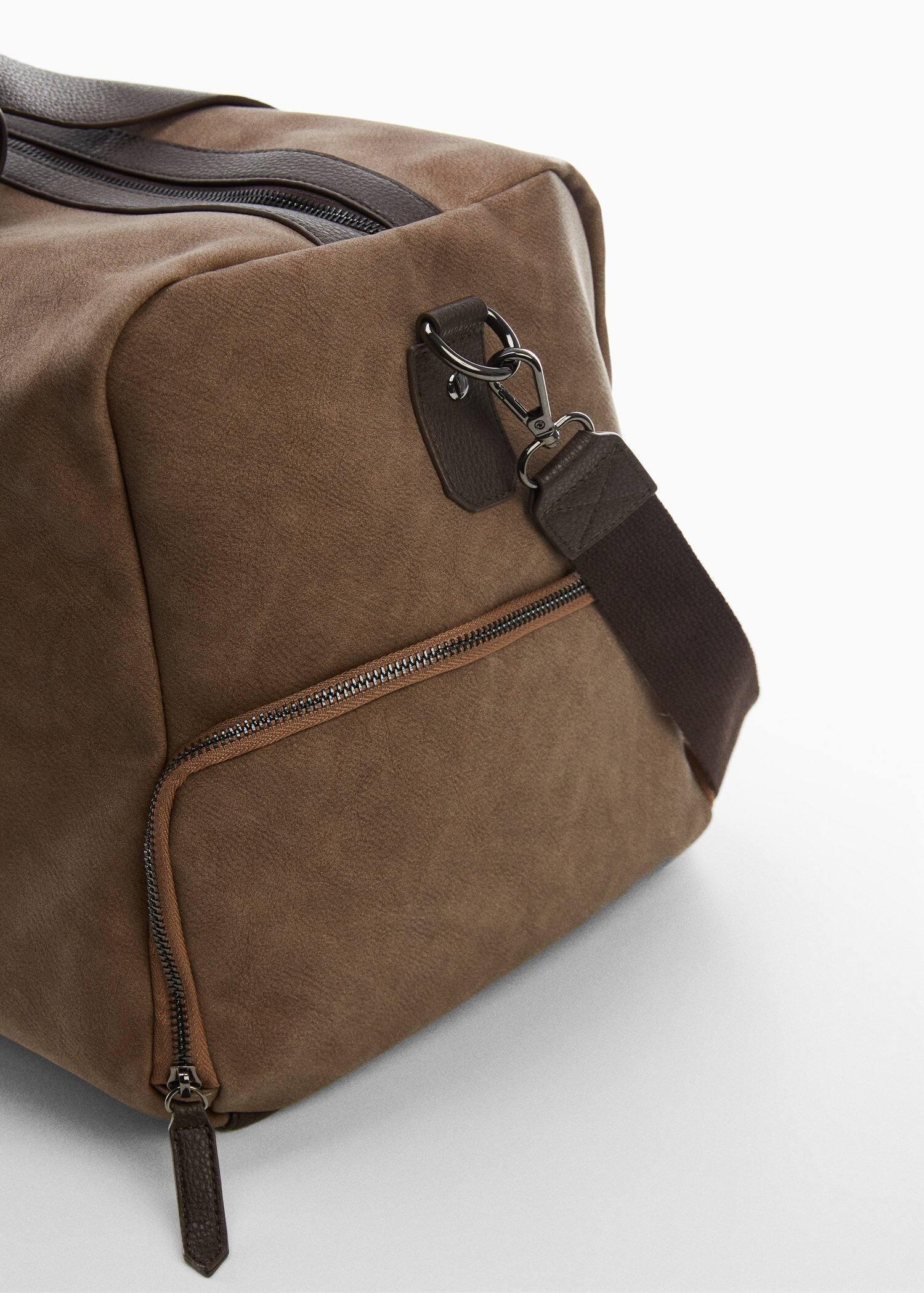 Brown Leather-Effect Travel Bowling Bag, , large image number 1