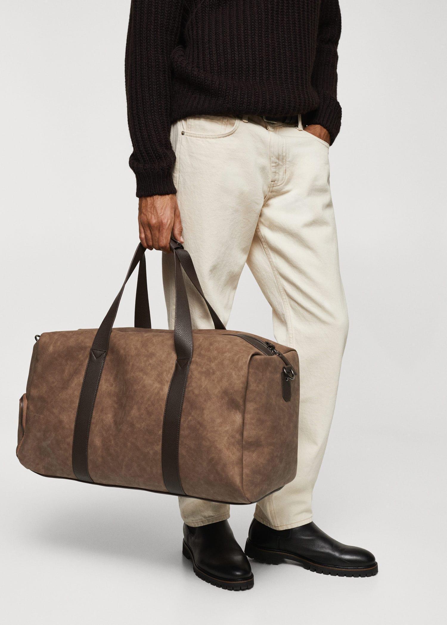 Brown Leather-Effect Travel Bowling Bag, , large image number 6