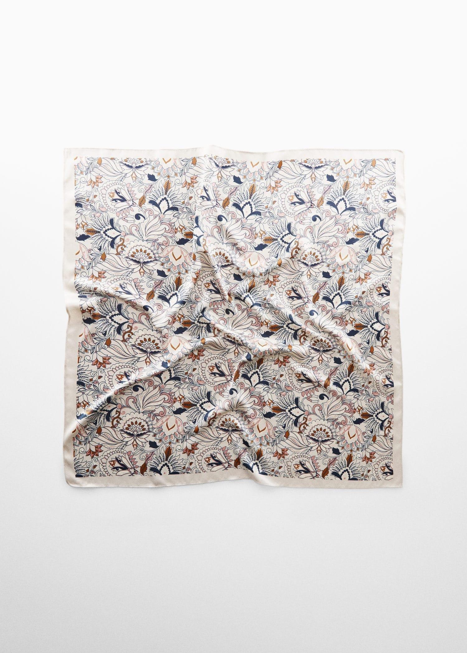 Beige Paisley Print Scarf, , large image number 0