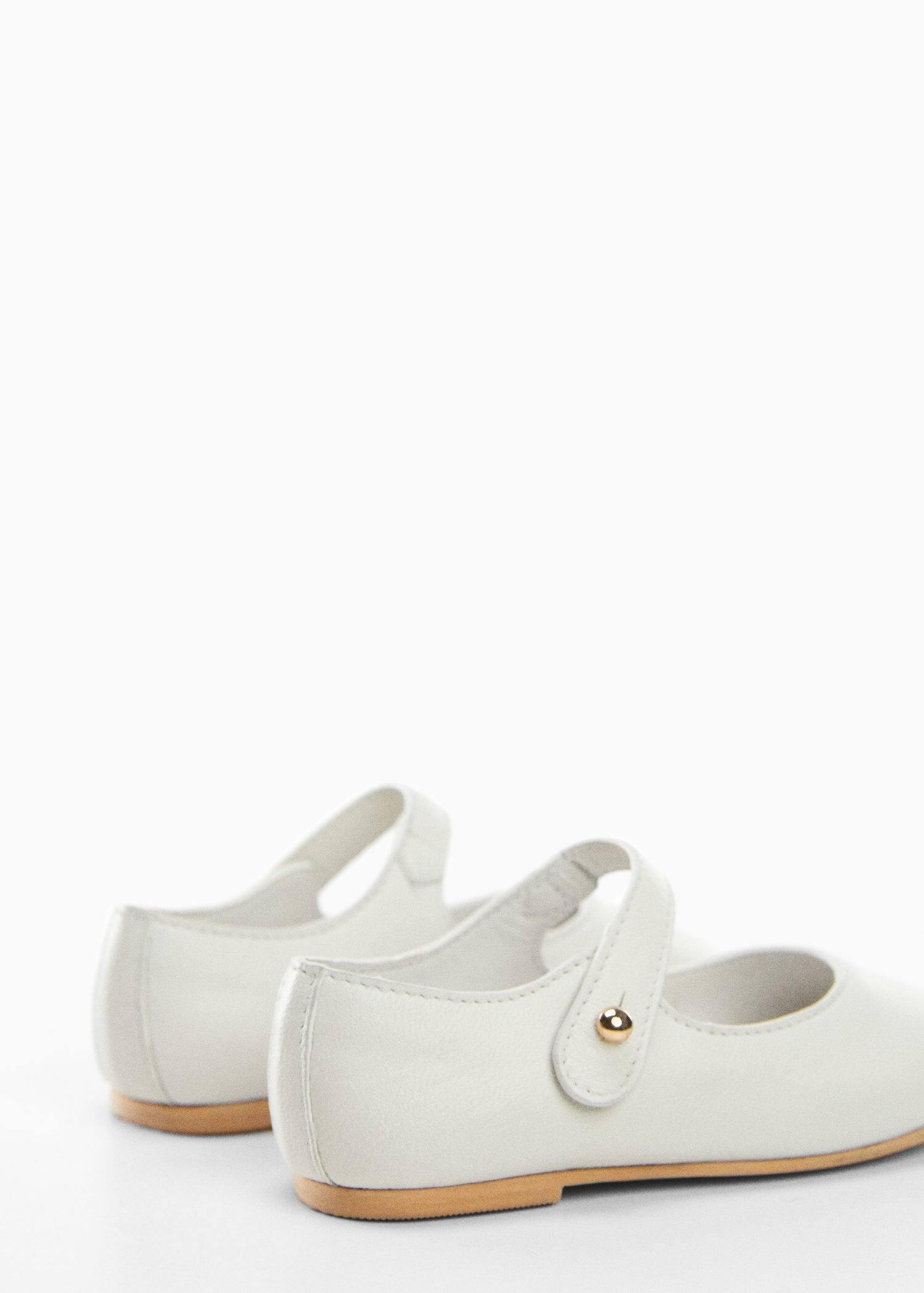 White Strip Leather Ballerina, Kids Girls, , large image number 1