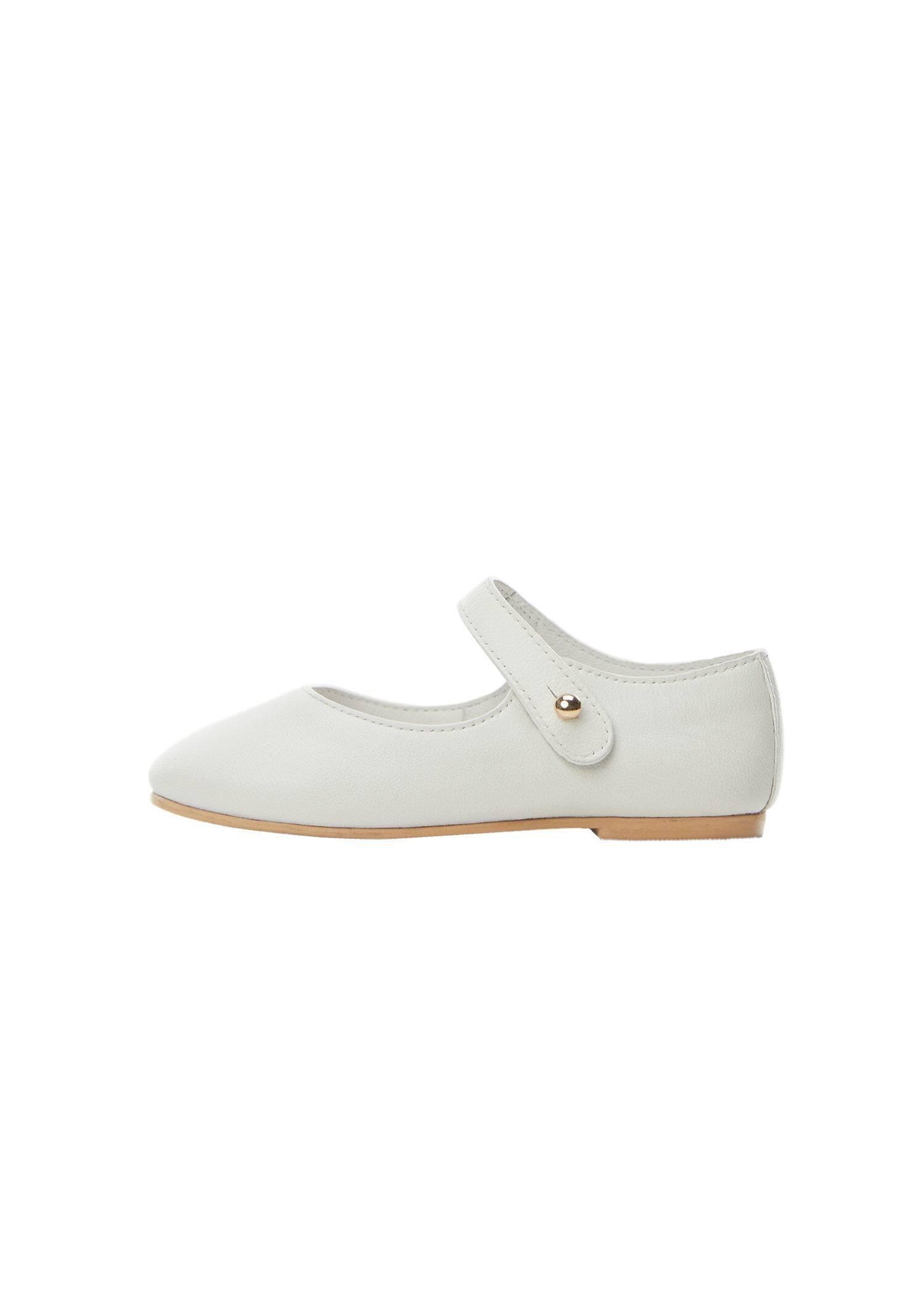 White Strip Leather Ballerina, Kids Girls, , large image number 3