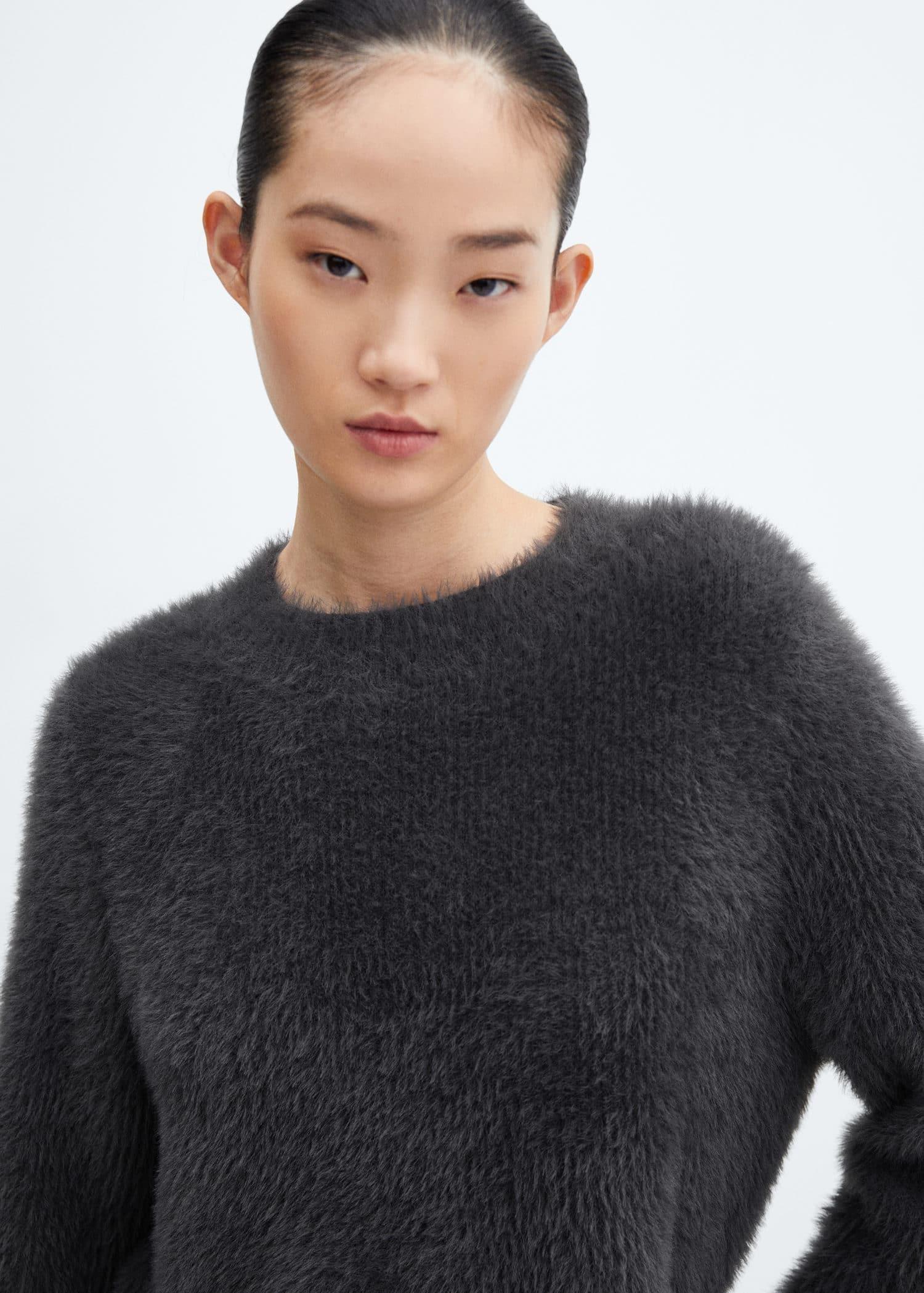 Faux fur hot sale knit sweater