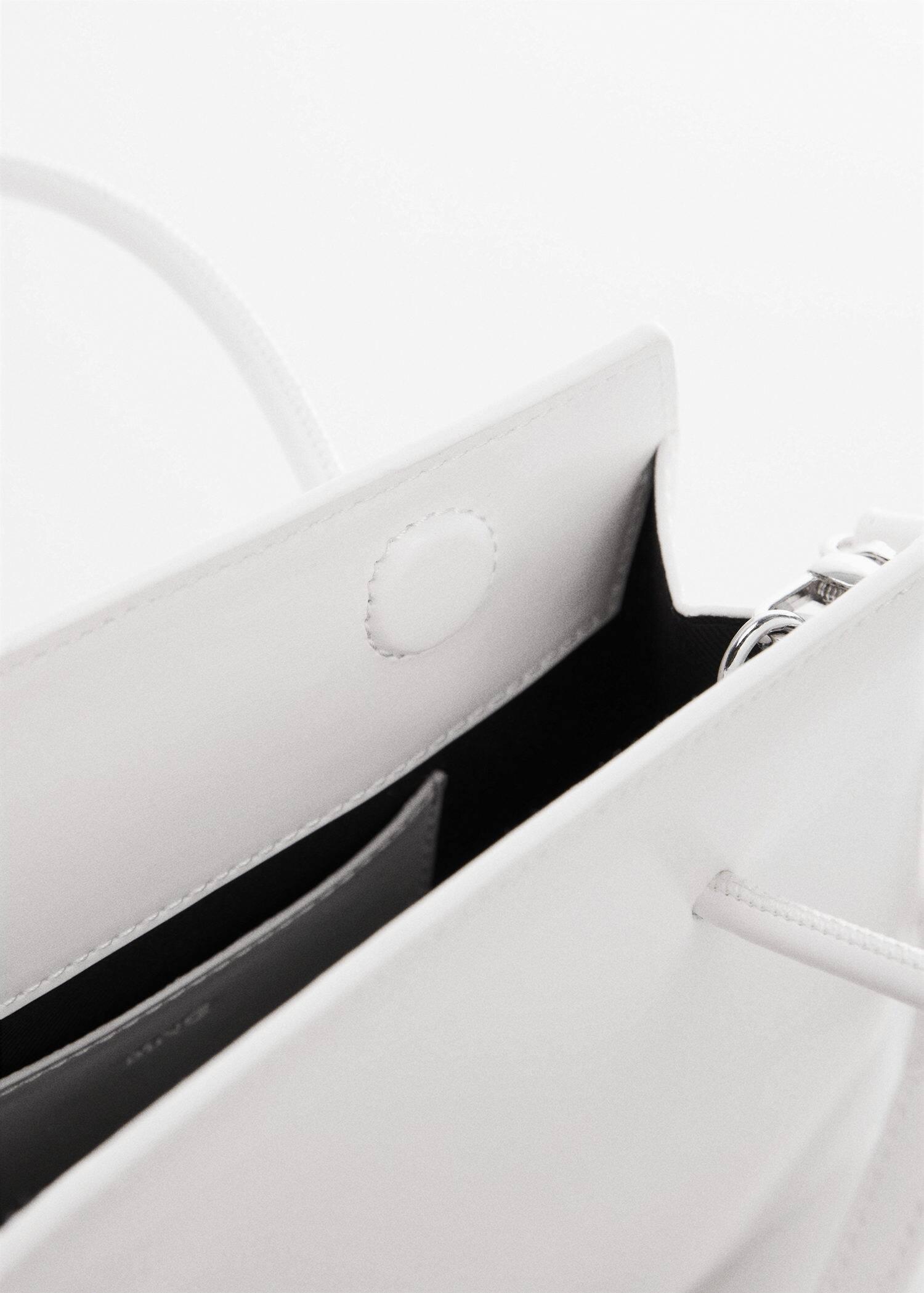 White Geometric Short Handle Bag, , large image number 1