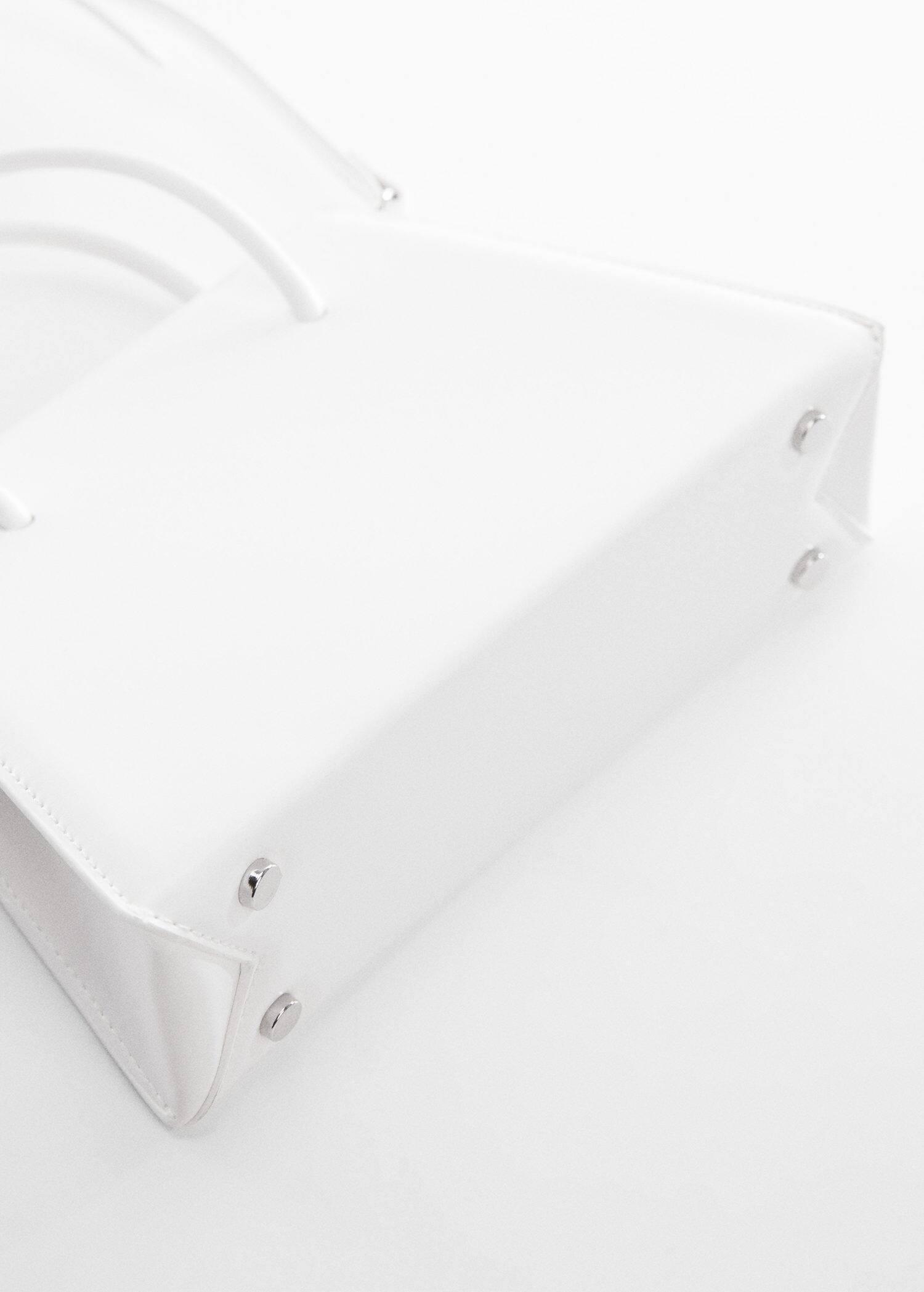 White Geometric Short Handle Bag, , large image number 2