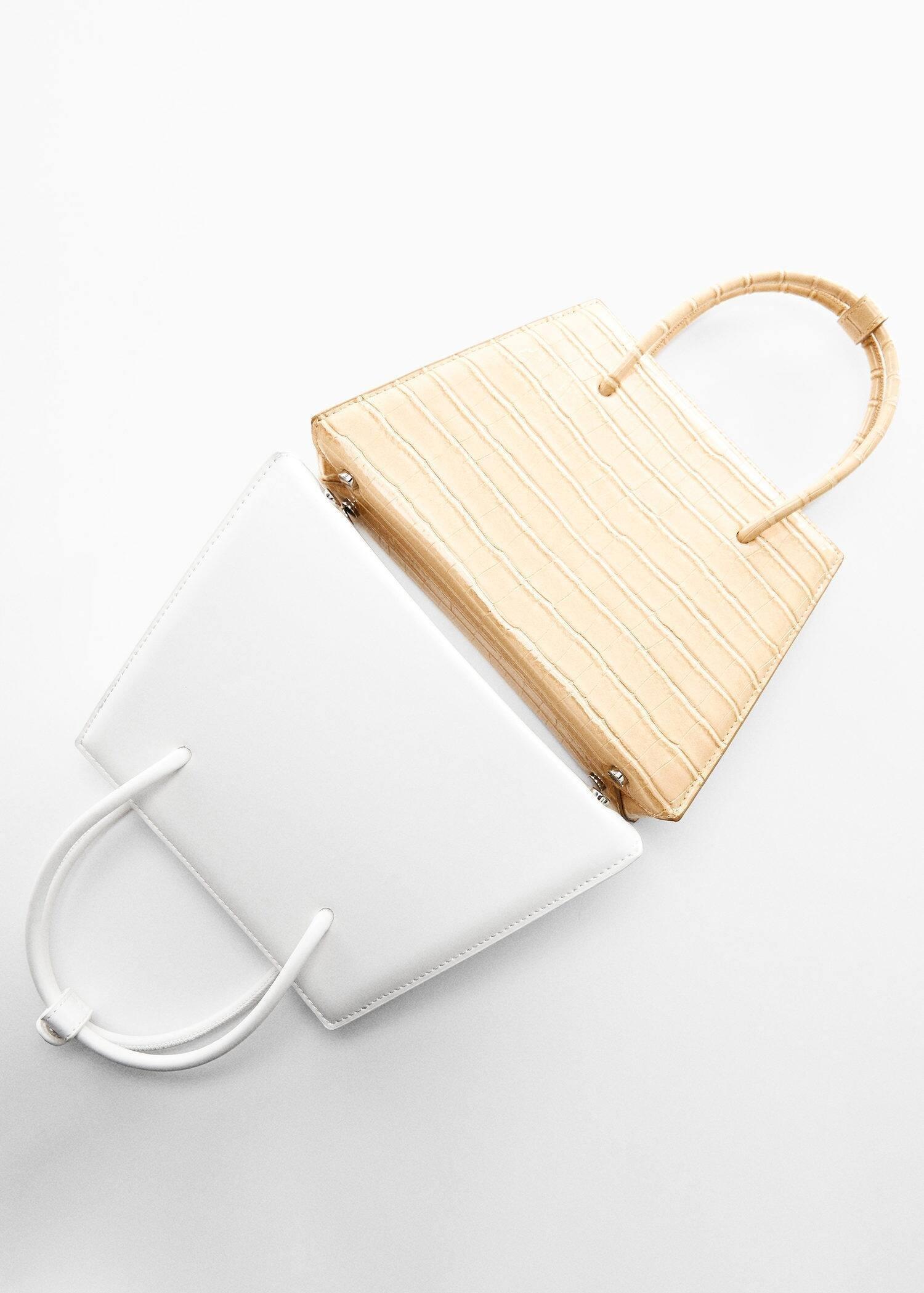 White Geometric Short Handle Bag, , large image number 4