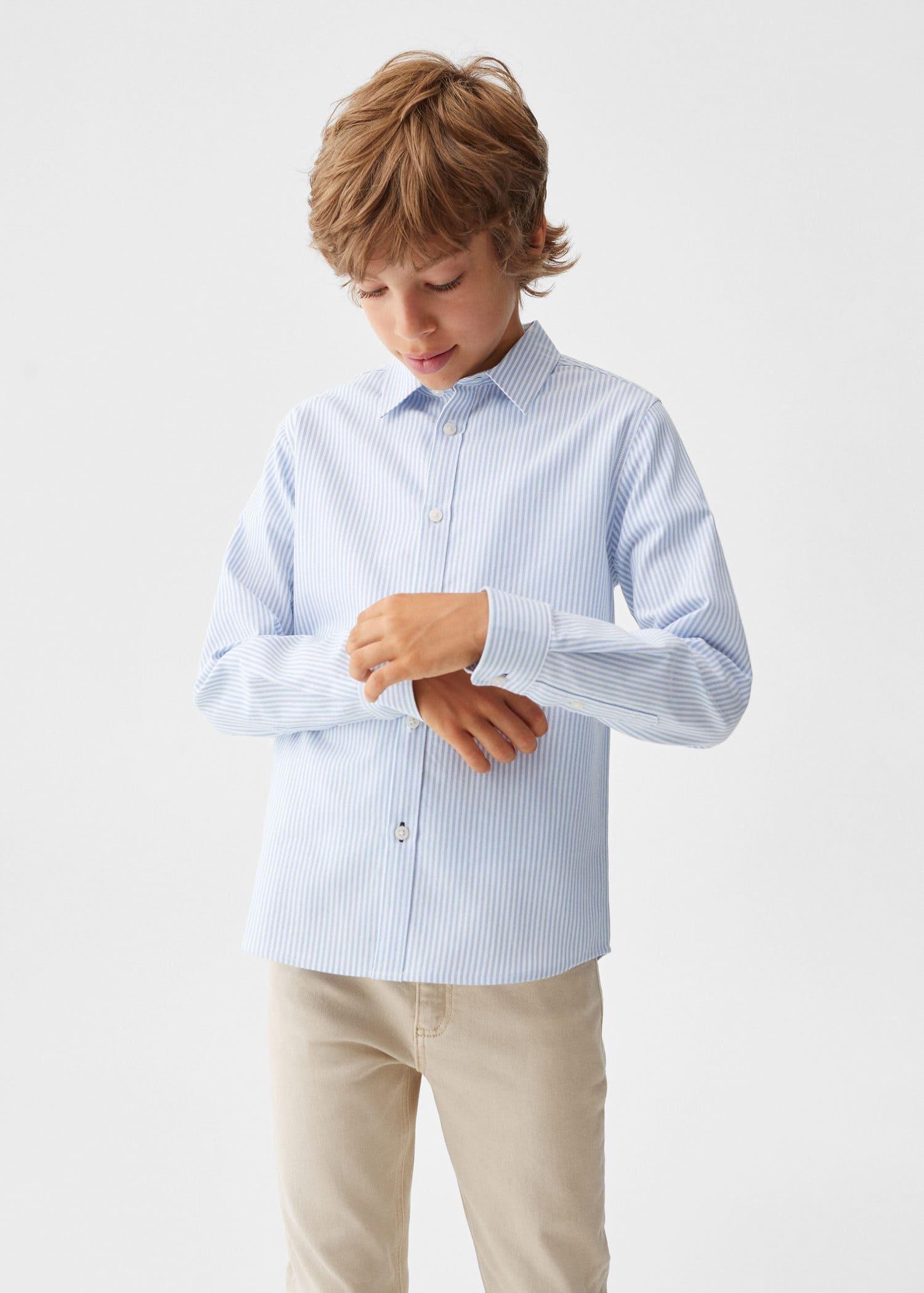 Blue Striped Shirt, Kids Boys, , large image number 0