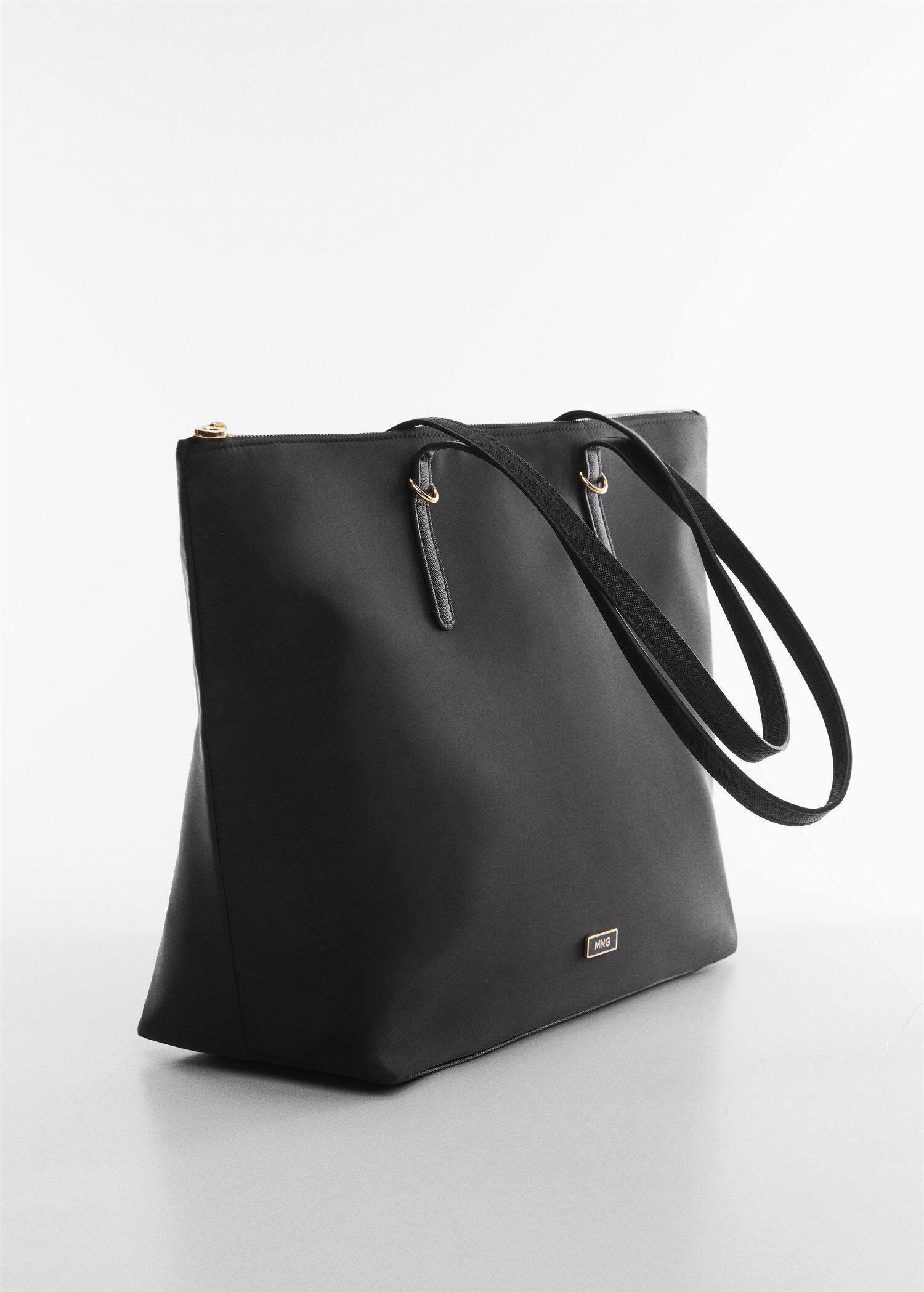 Mango Black Technical Fabric Shopper Bag Azadea UAE
