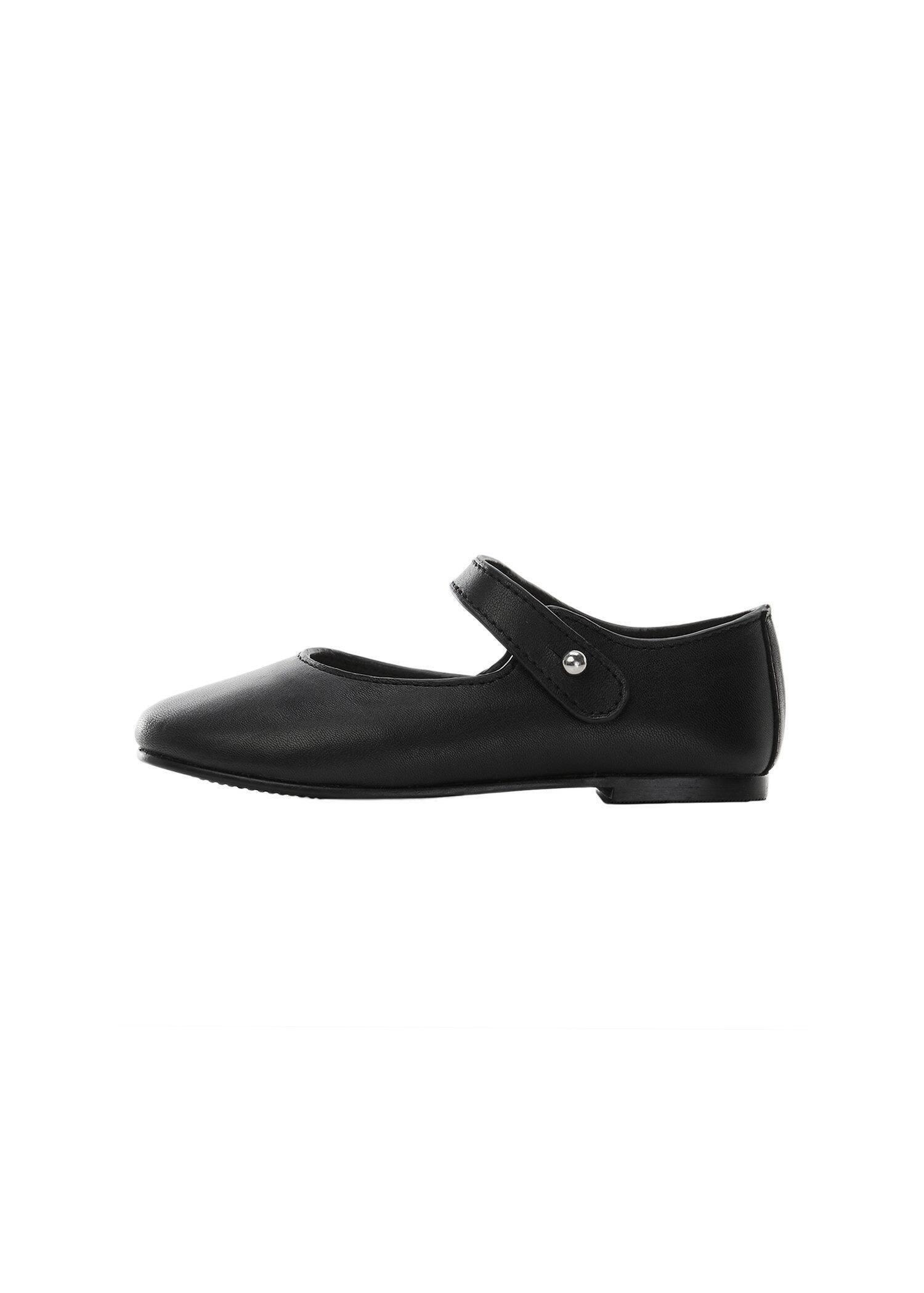 Black Strip Leather Ballerina, Kids Girls, , large image number 3