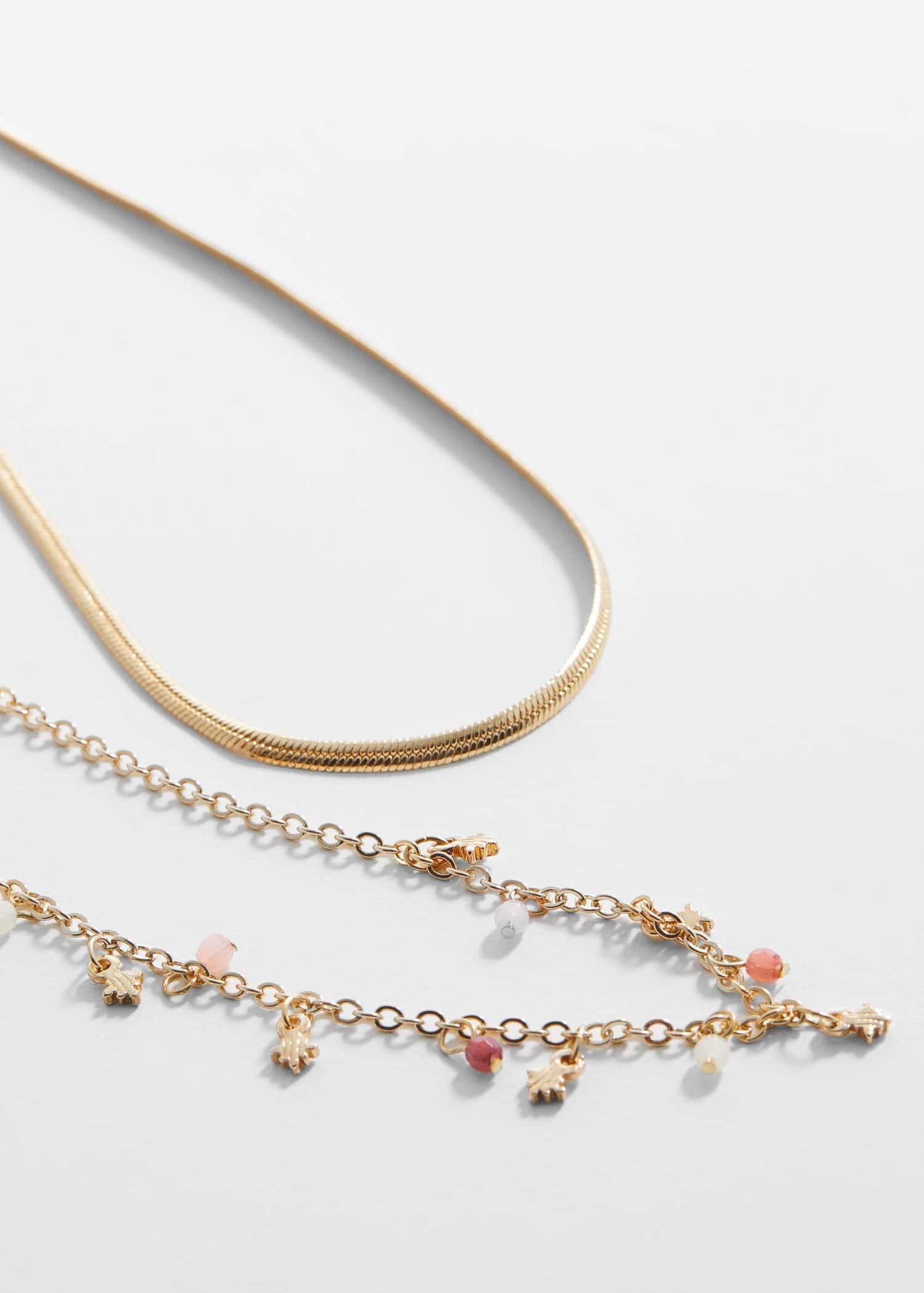 Gold Combined Necklace - Set Of 2, Kids Girls, , large image number 0