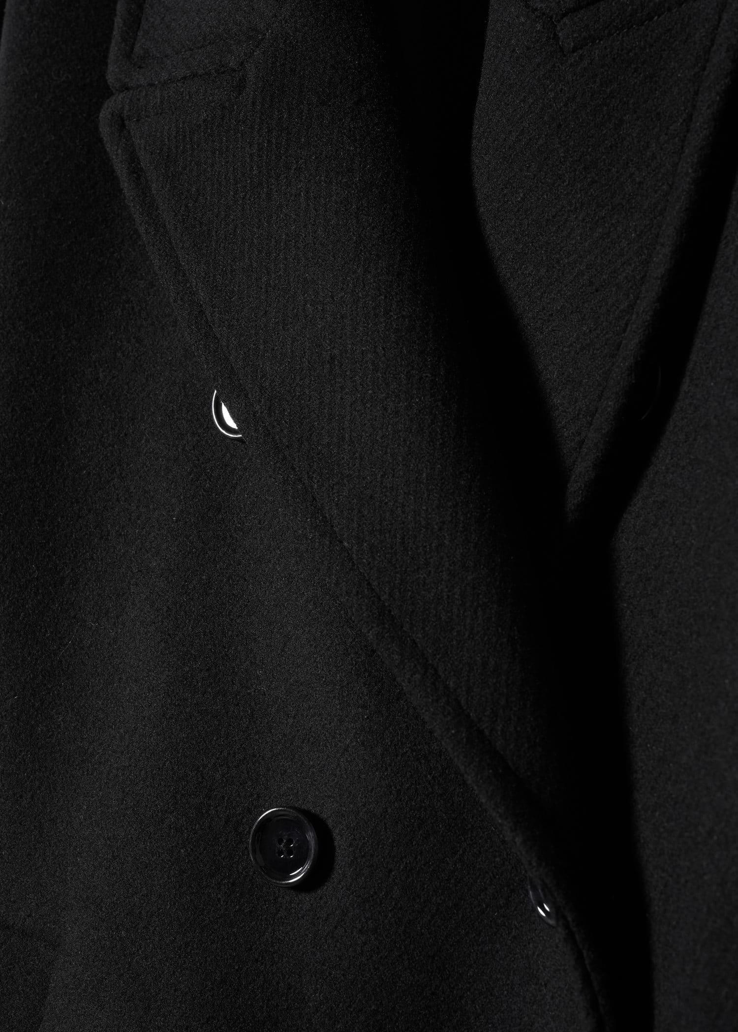 Black Oversize Wool Coat, , large image number 4