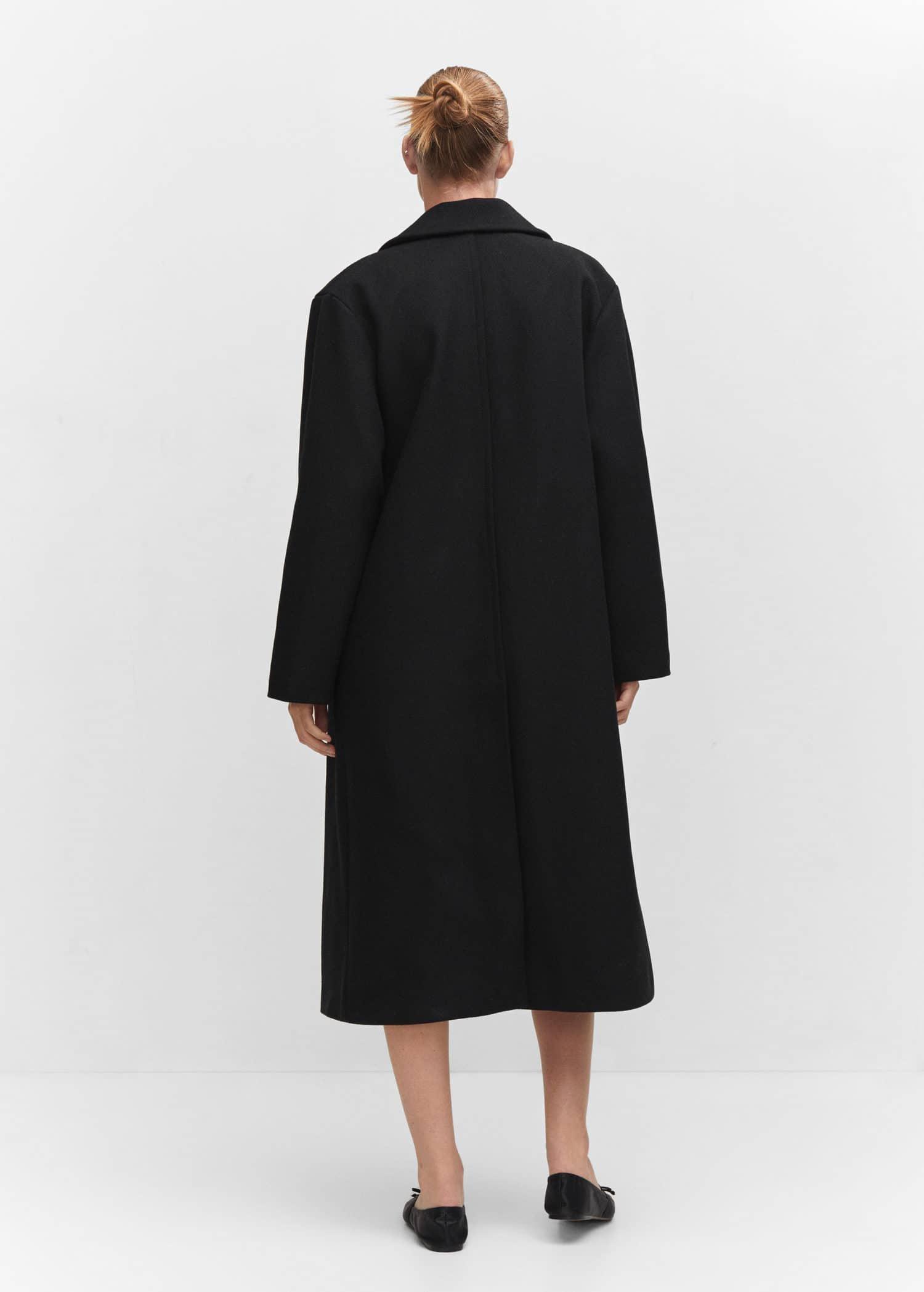 Black Oversize Wool Coat, , large image number 6