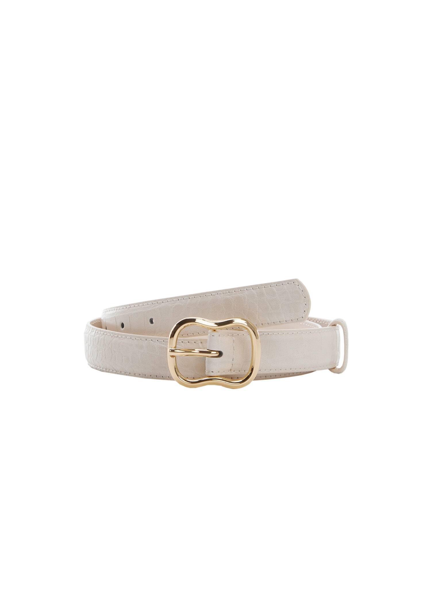 Beige Crocodile Effect Belt, , large image number 3